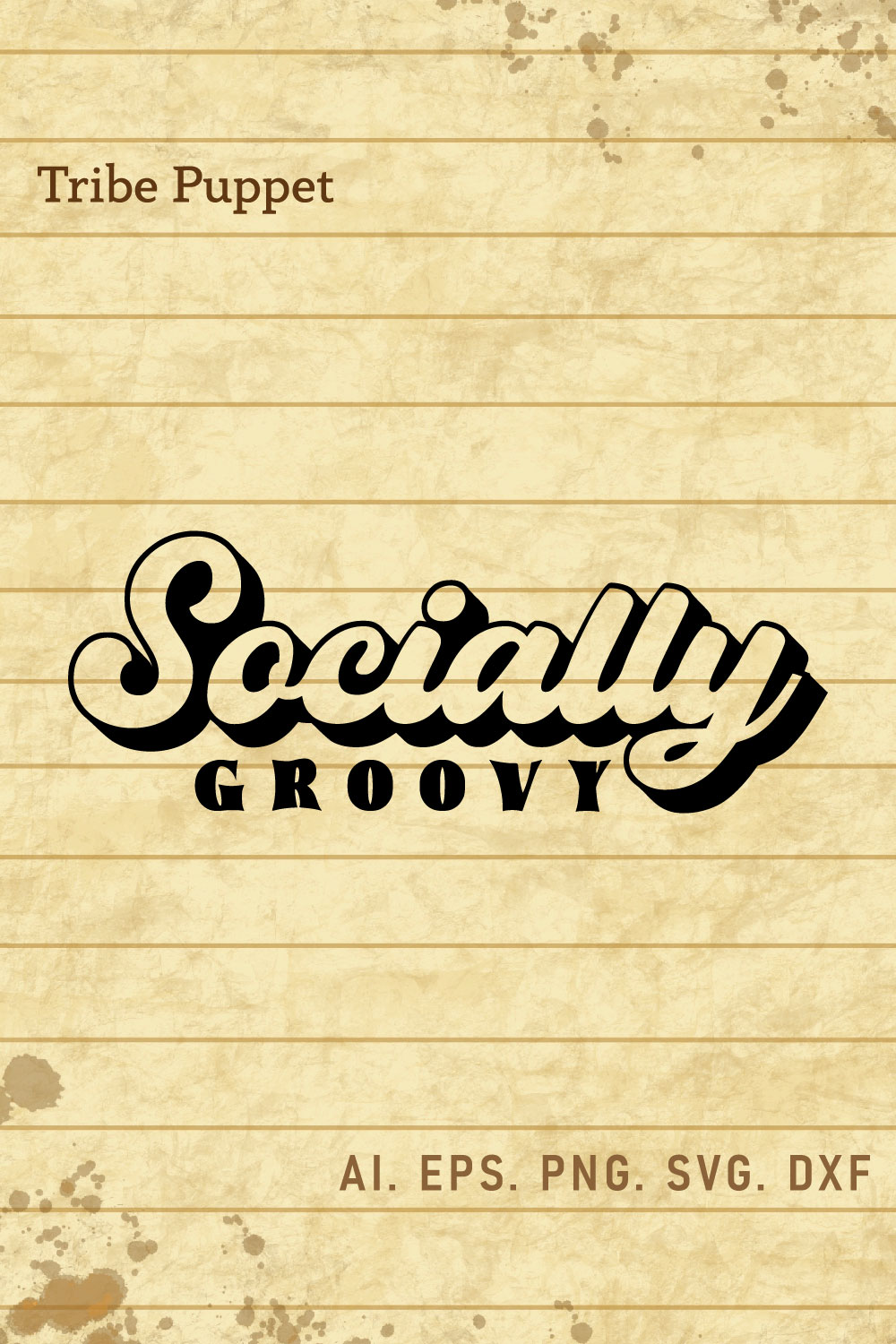 Groovy Typography pinterest preview image.