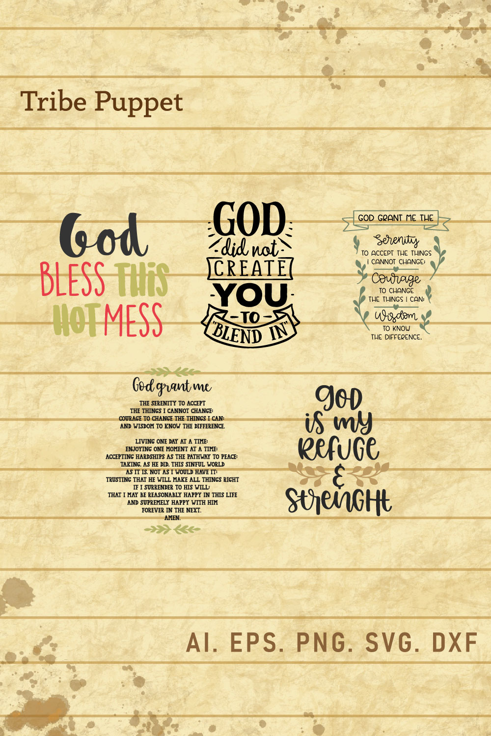 Christian Typography bundle pinterest preview image.