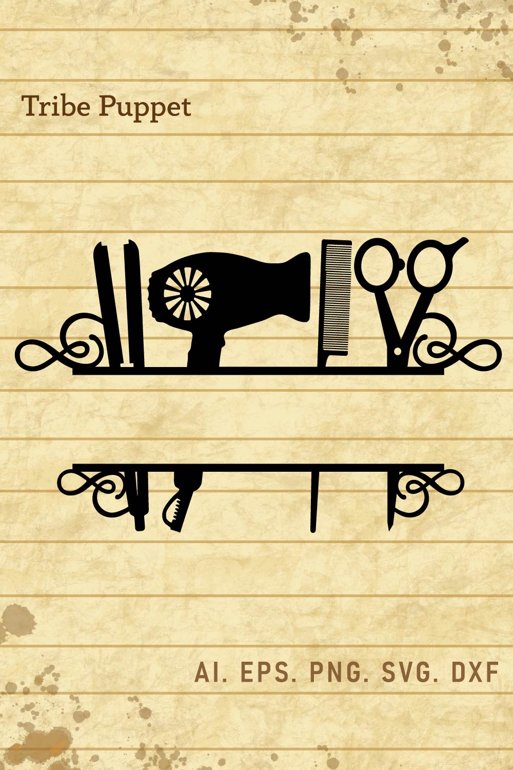 Barber Hairdresser Design pinterest preview image.