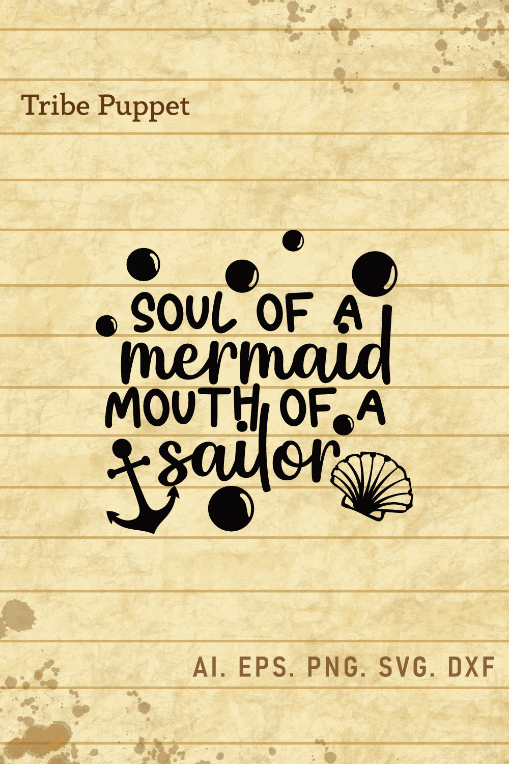 Mermaid Typography pinterest preview image.
