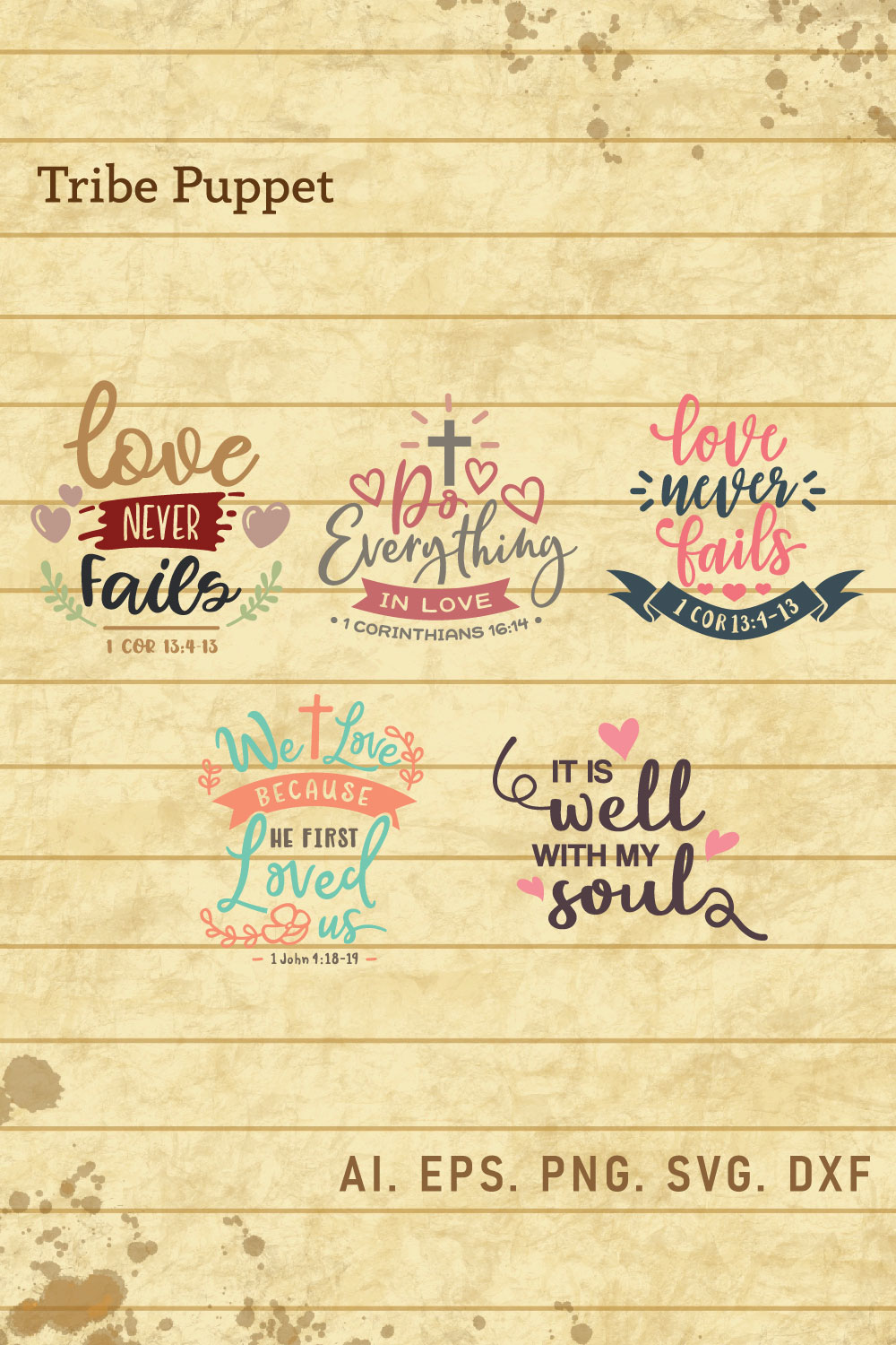 Christian Typography bundle pinterest preview image.