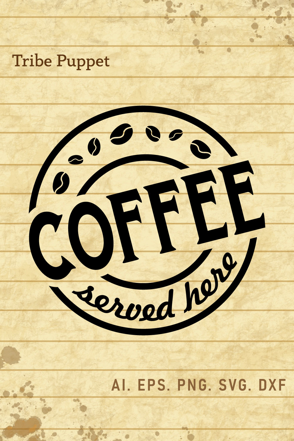 Vintage Coffee Typo 8 pinterest preview image.