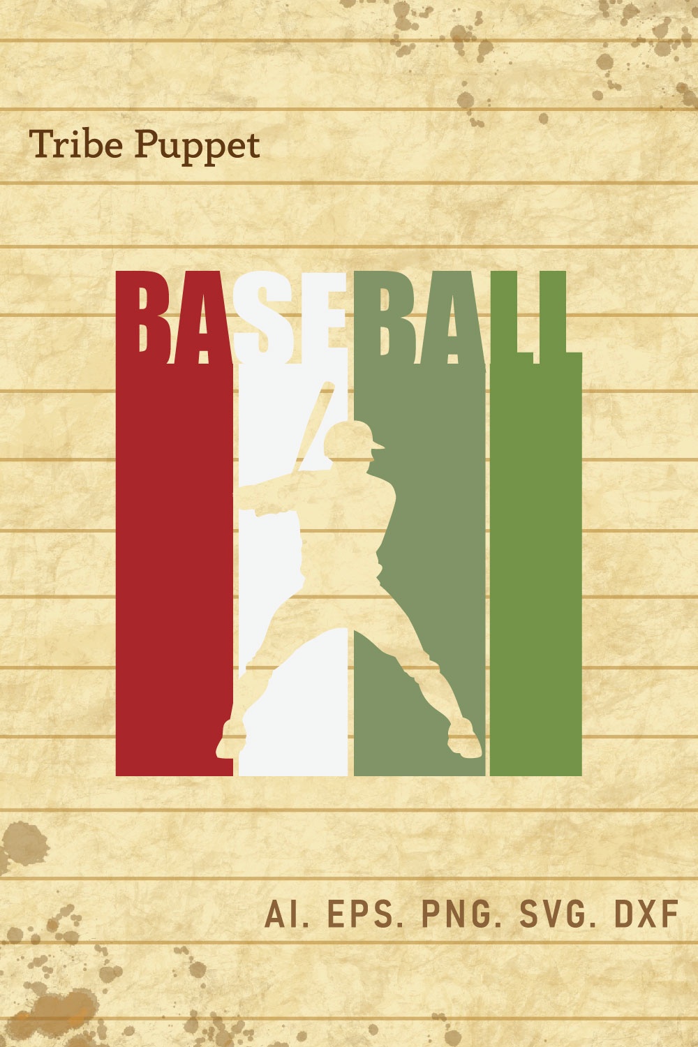 Baseball Typography pinterest preview image.