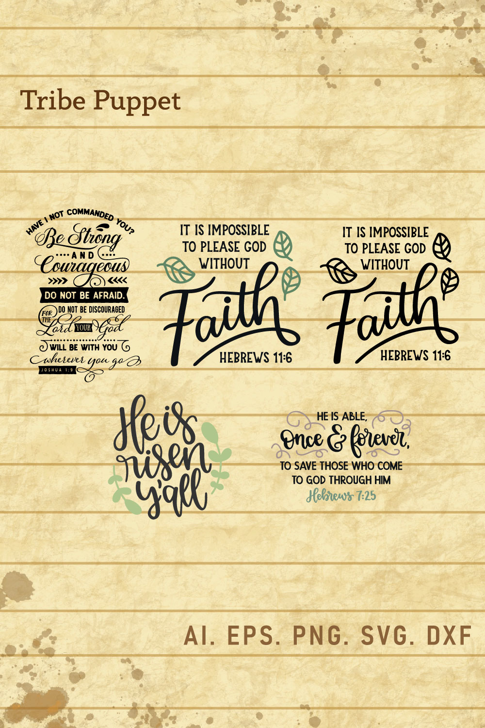 Christian Typography bundle pinterest preview image.