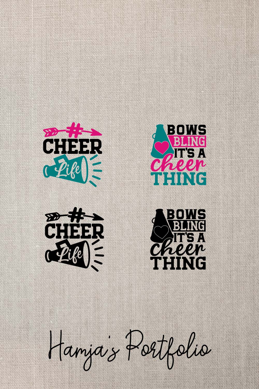 Cheer Svg pinterest preview image.