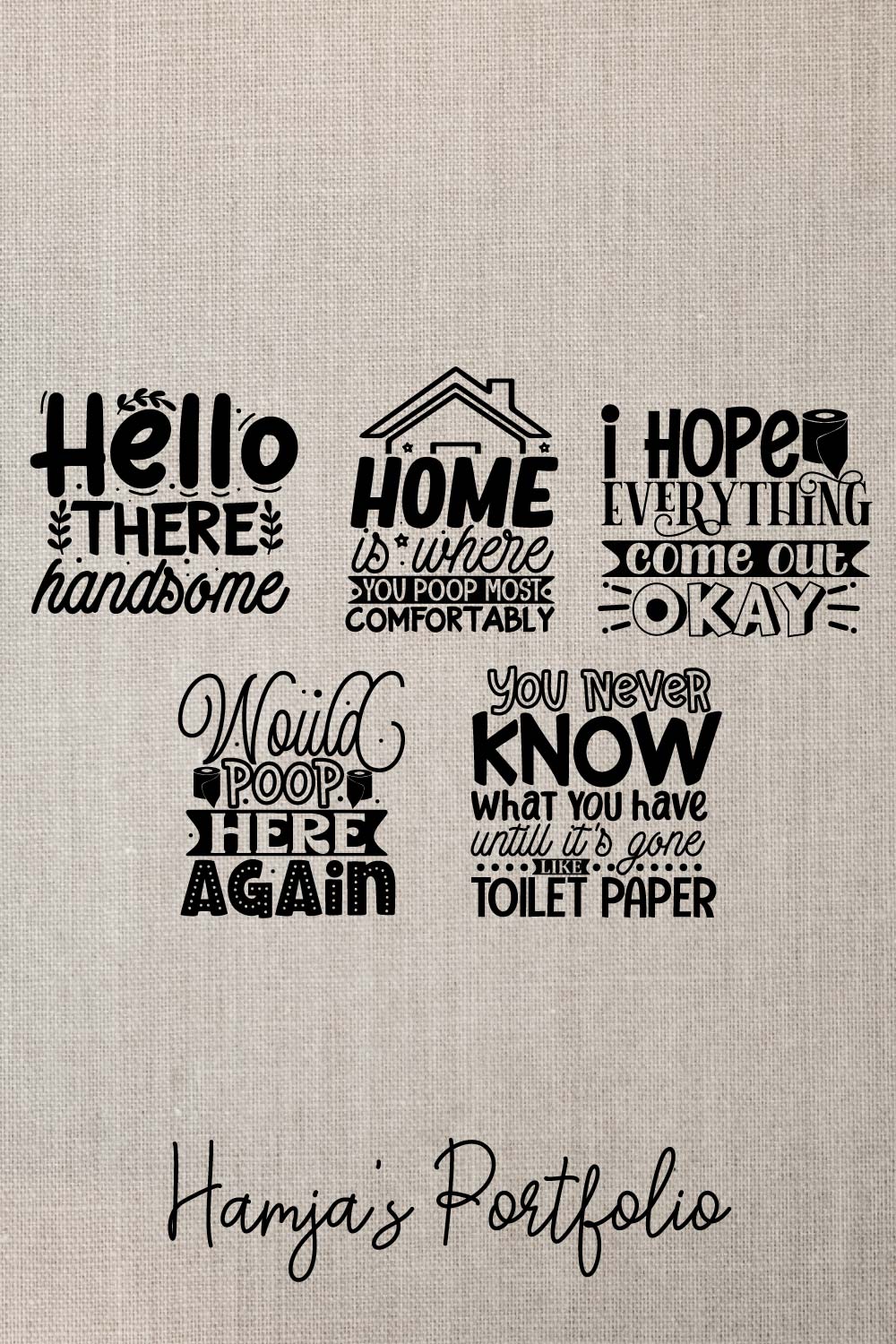 Bathroom Typography svg pinterest preview image.