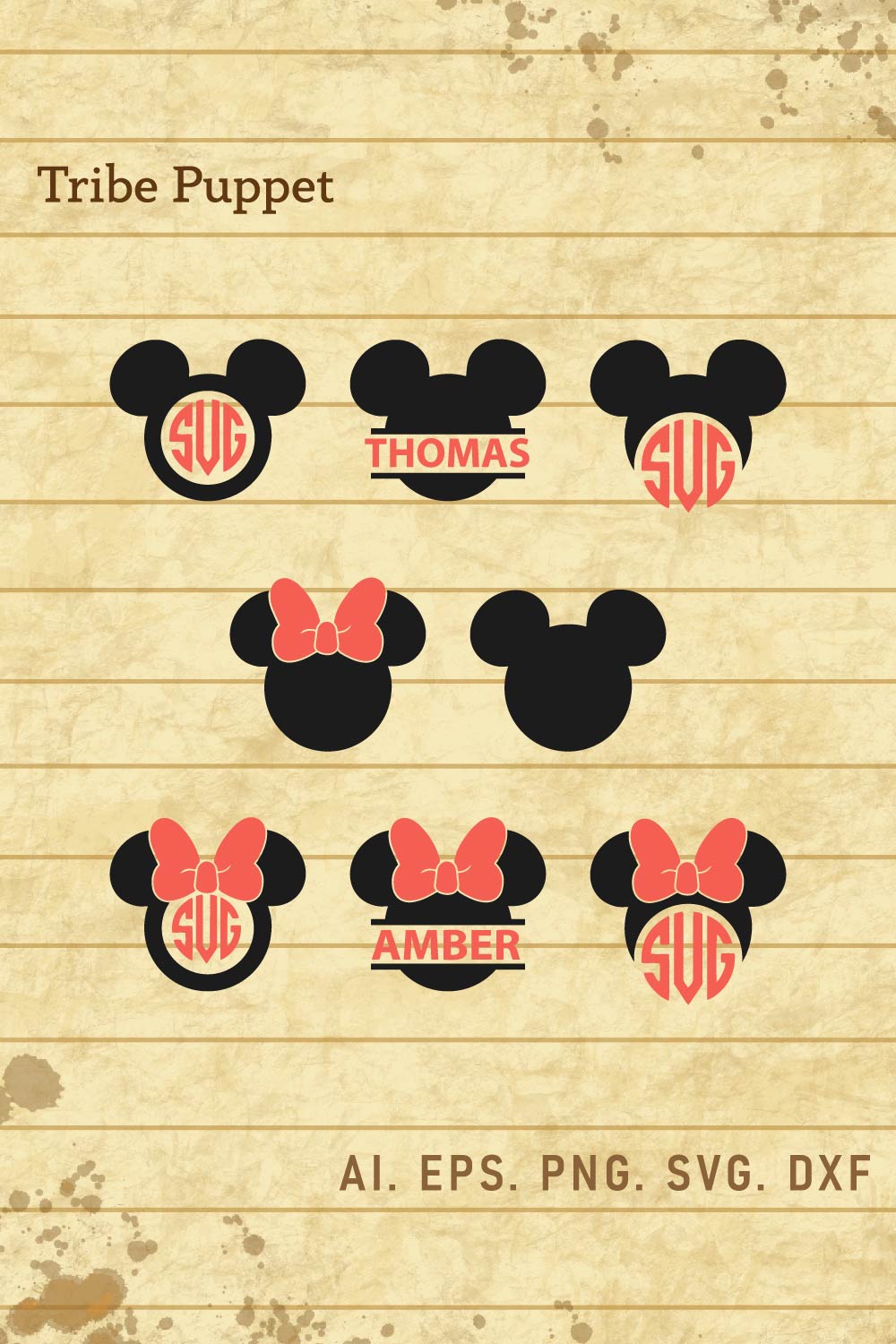 Mickey Mouse Monoram pinterest preview image.