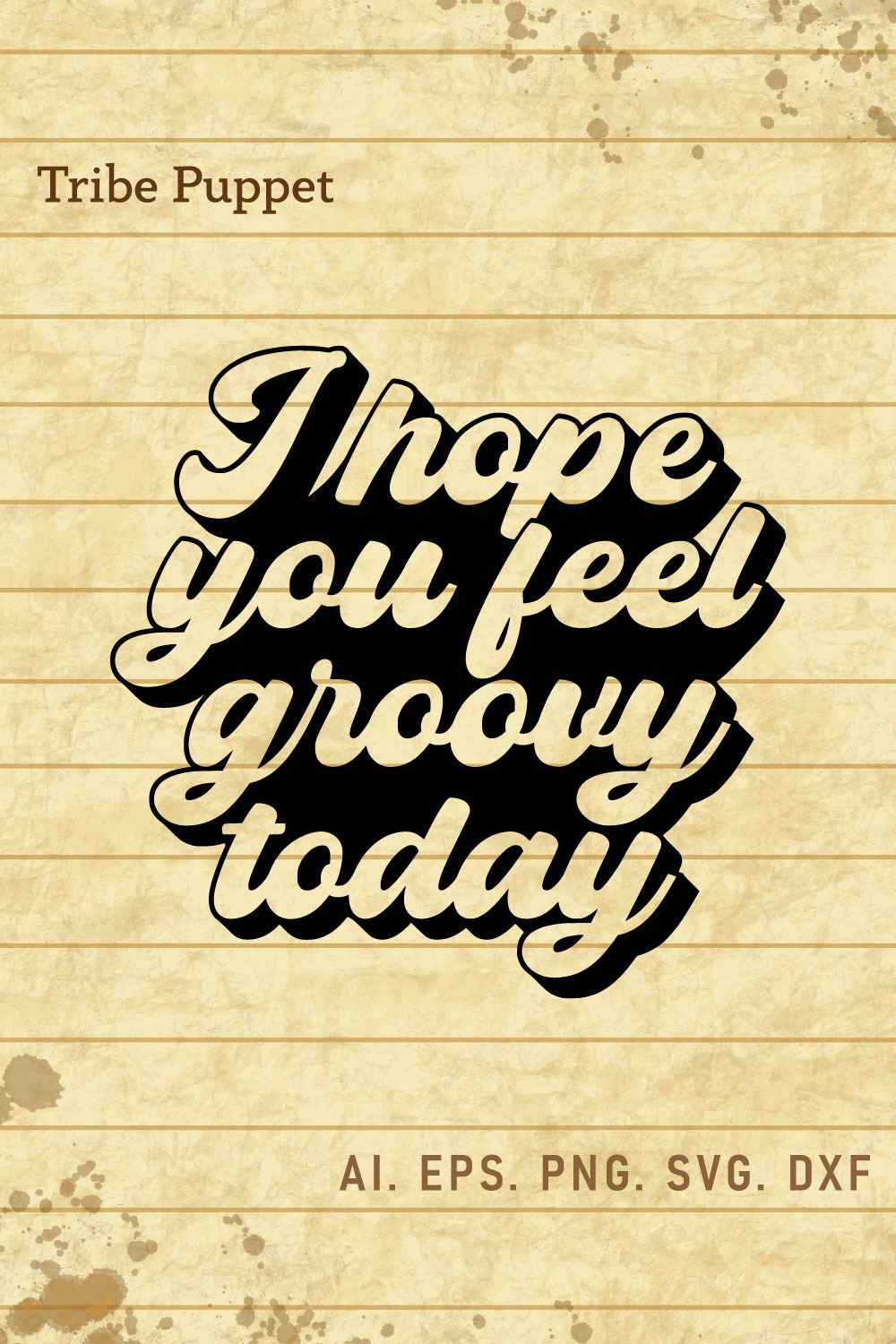 Groovy Typography pinterest preview image.