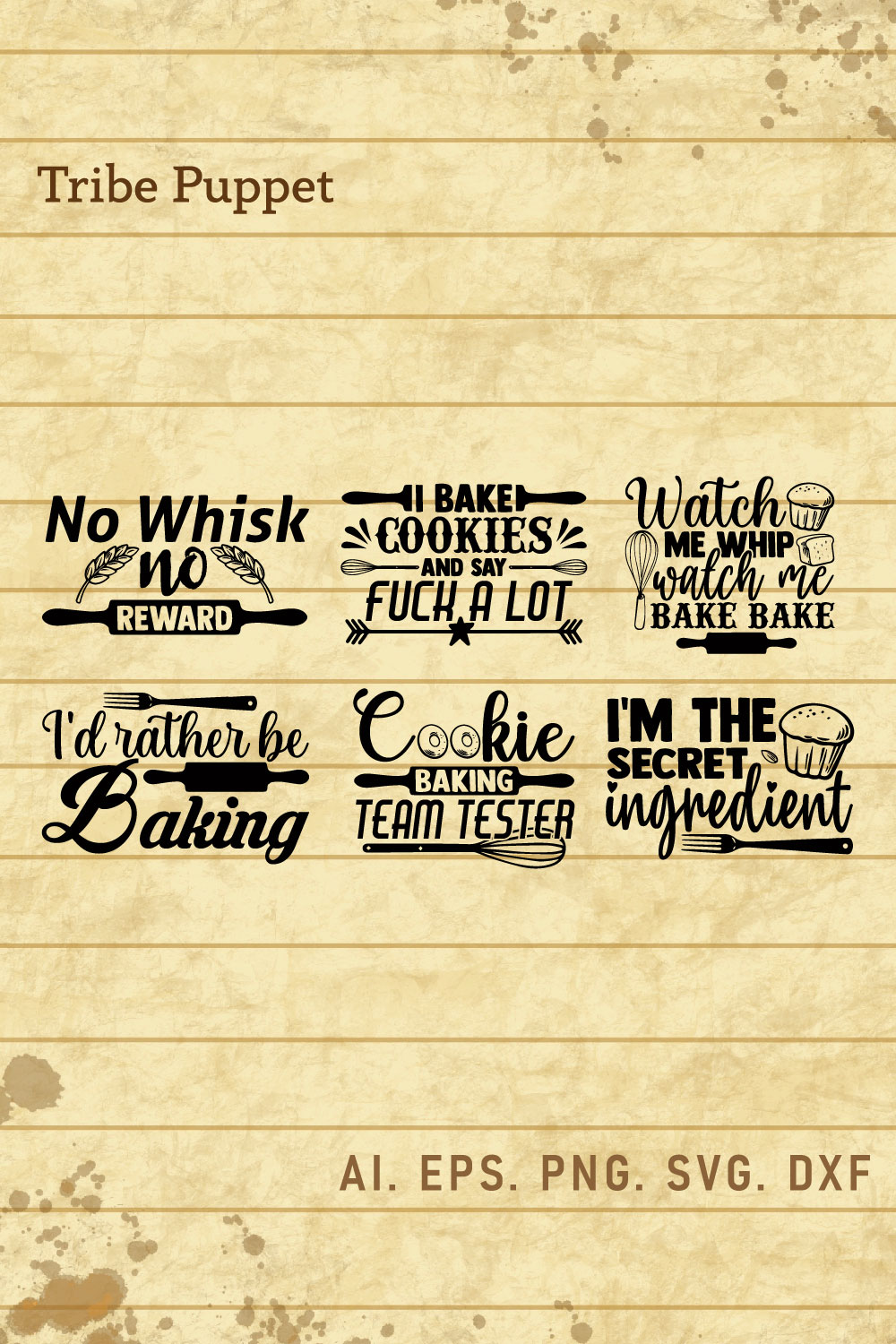 Baking Typography pinterest preview image.