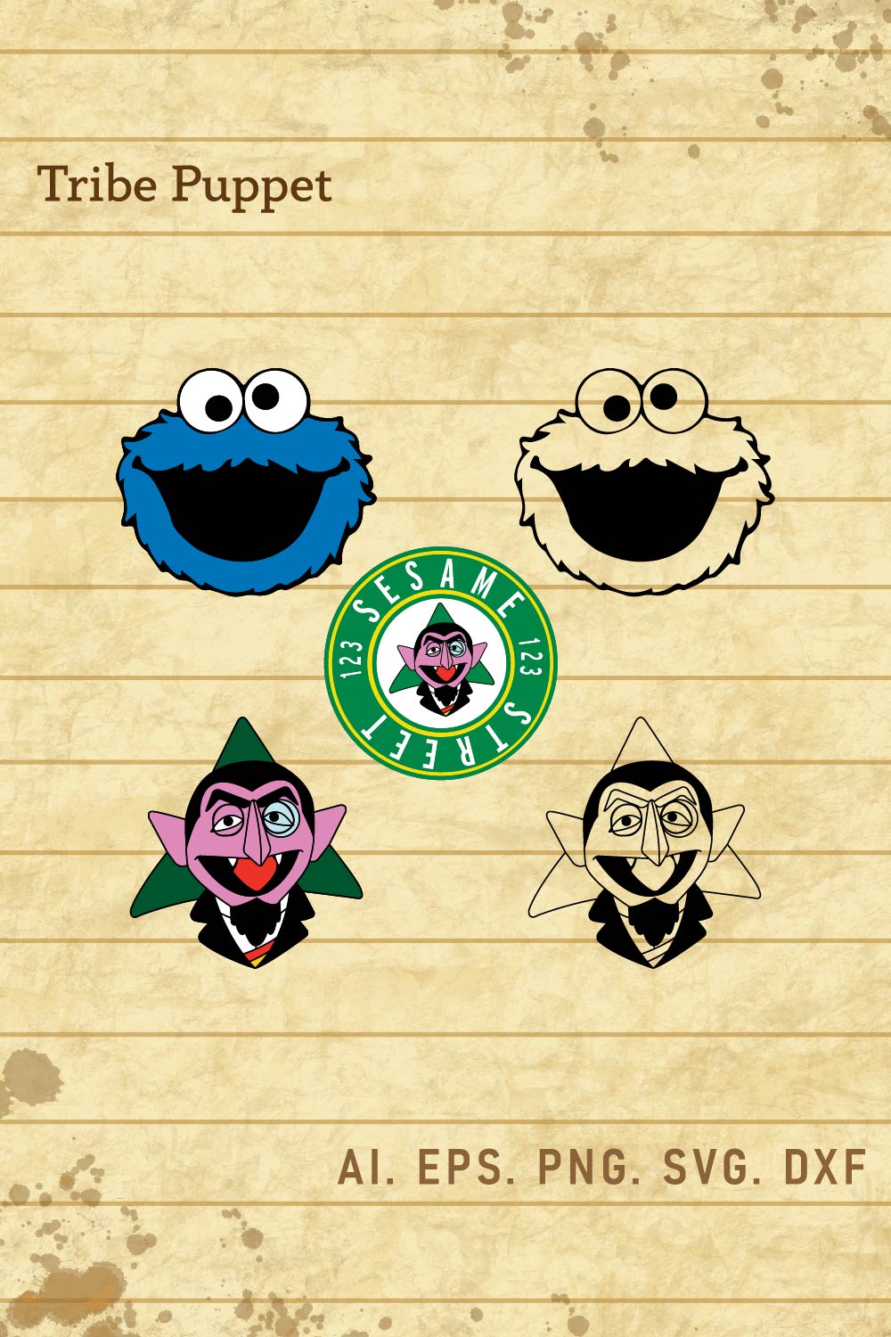 Sesame Street Characters pinterest preview image.