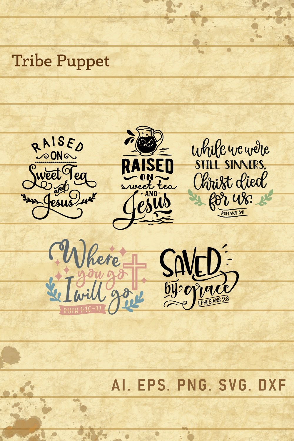 Christian Typography bundle pinterest preview image.