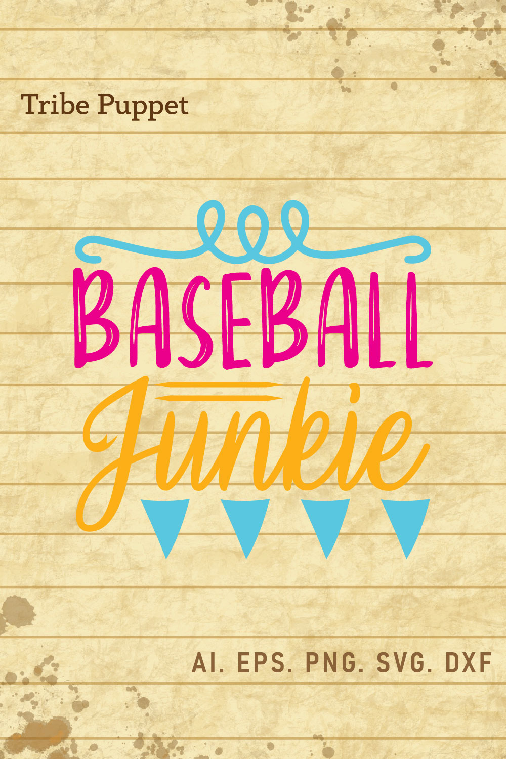 Baseball Typography pinterest preview image.