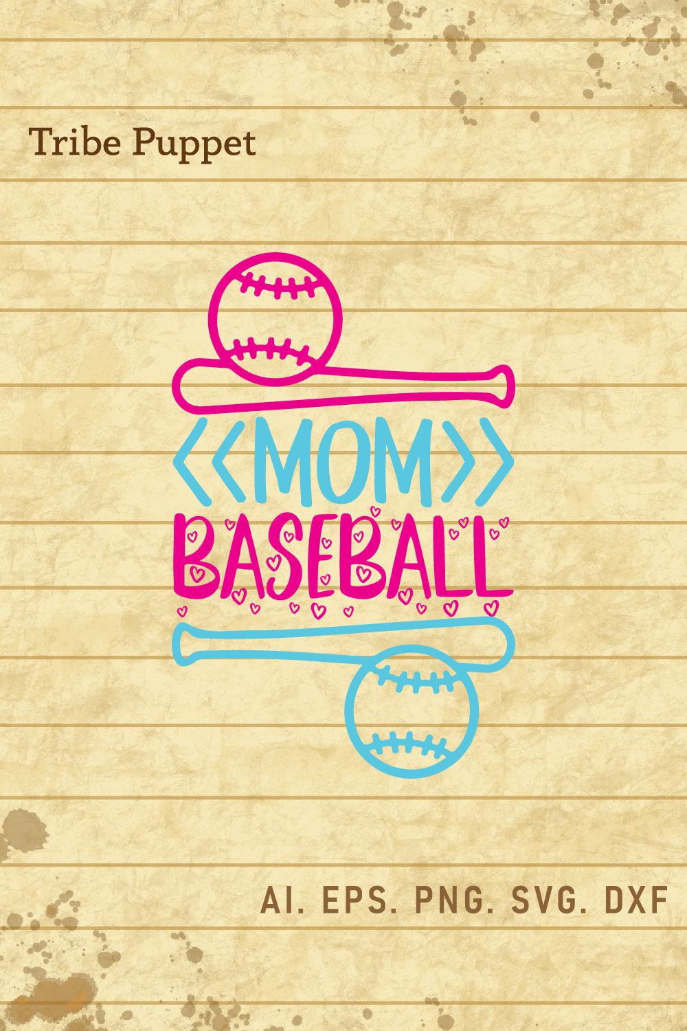 Baseball Typography pinterest preview image.