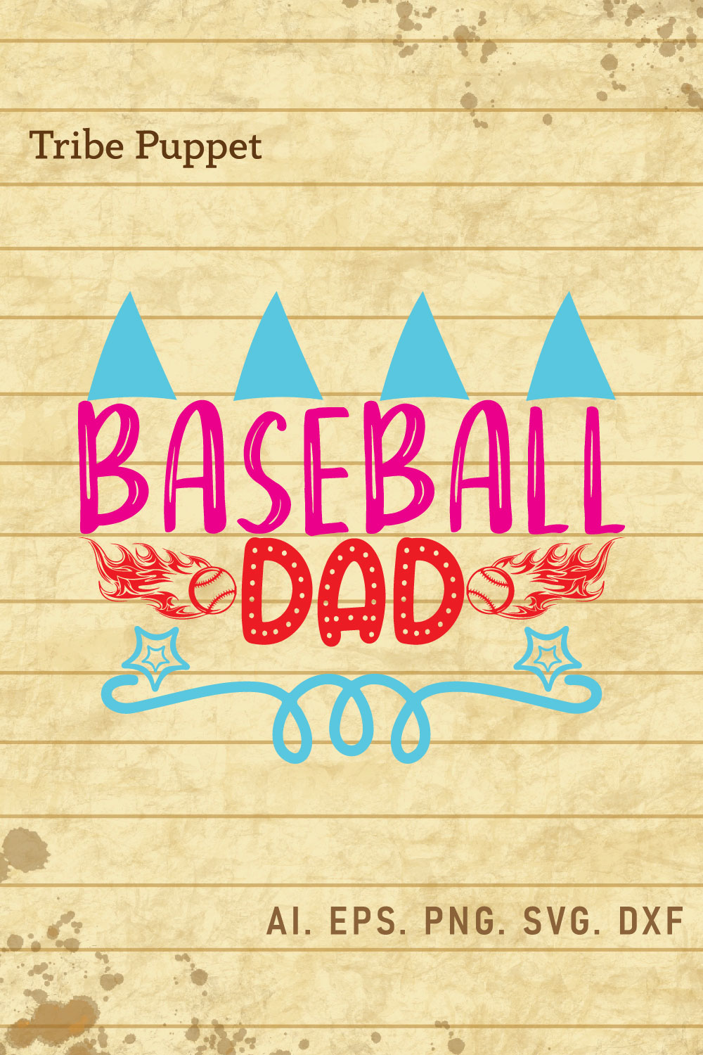 Baseball Typography pinterest preview image.