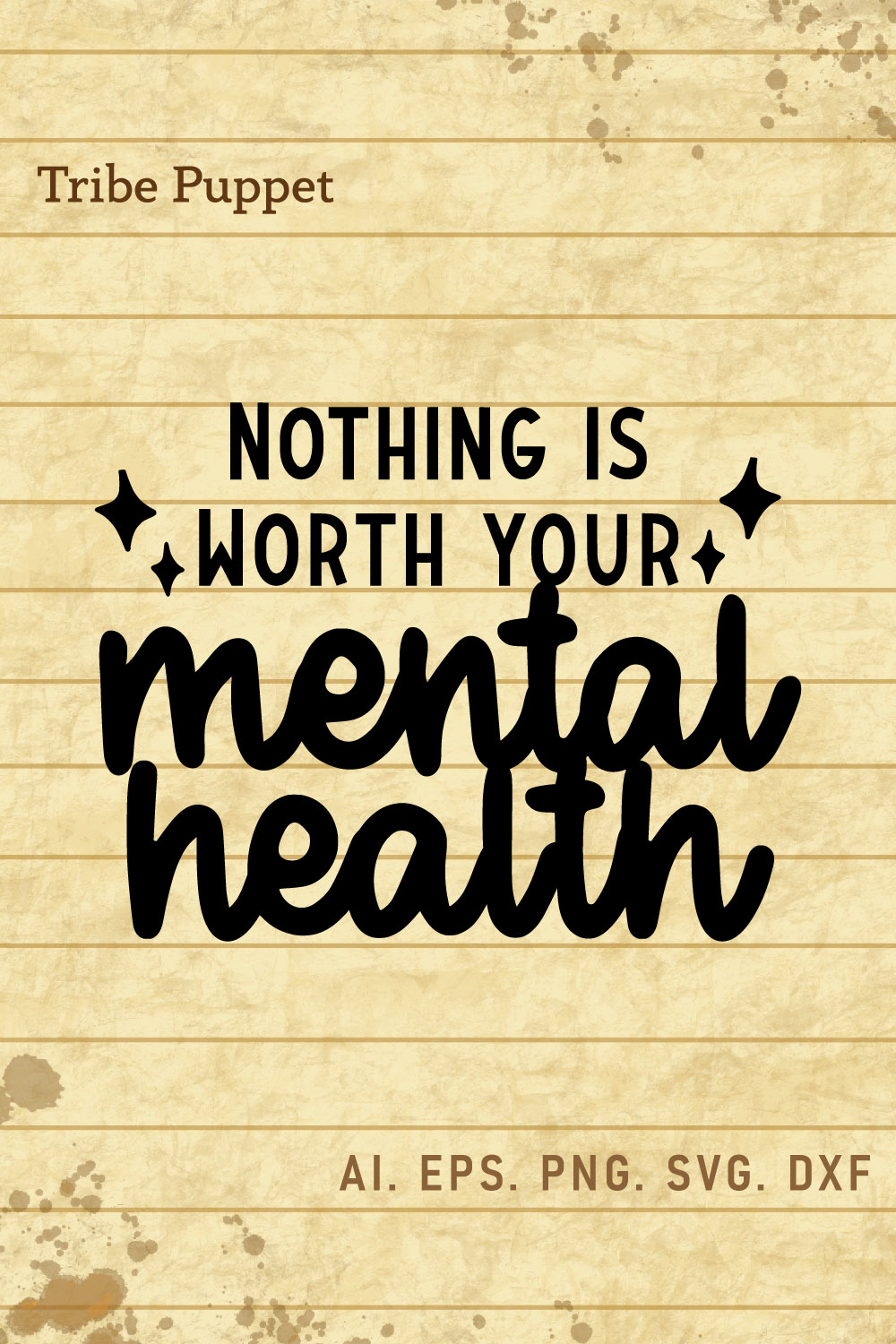 Mental Health Typography pinterest preview image.