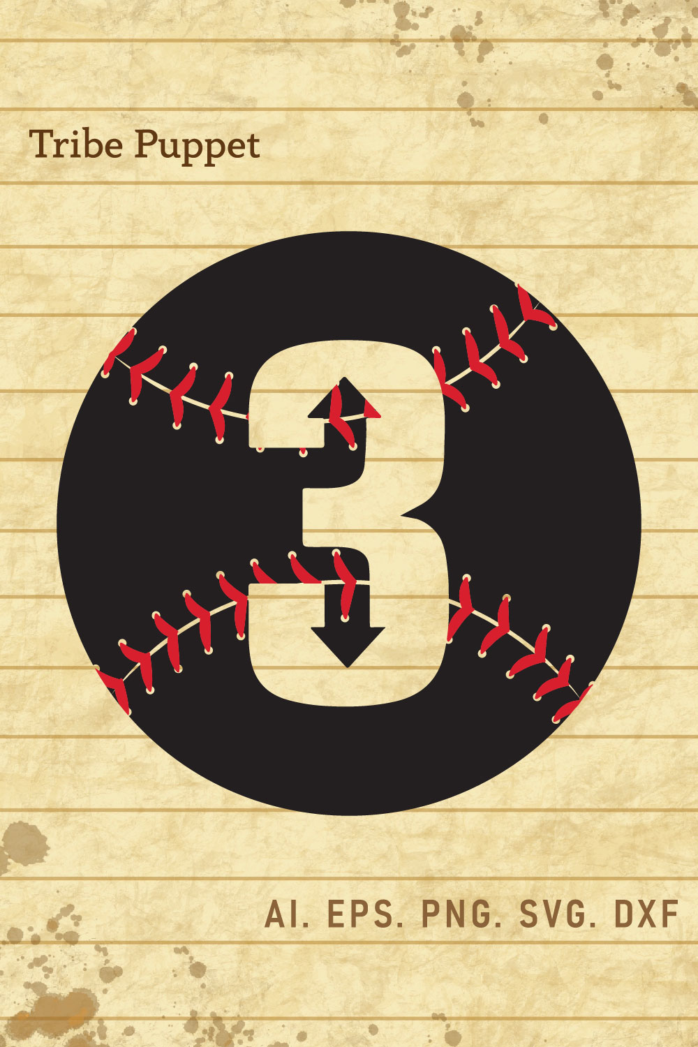 Baseball Typography pinterest preview image.