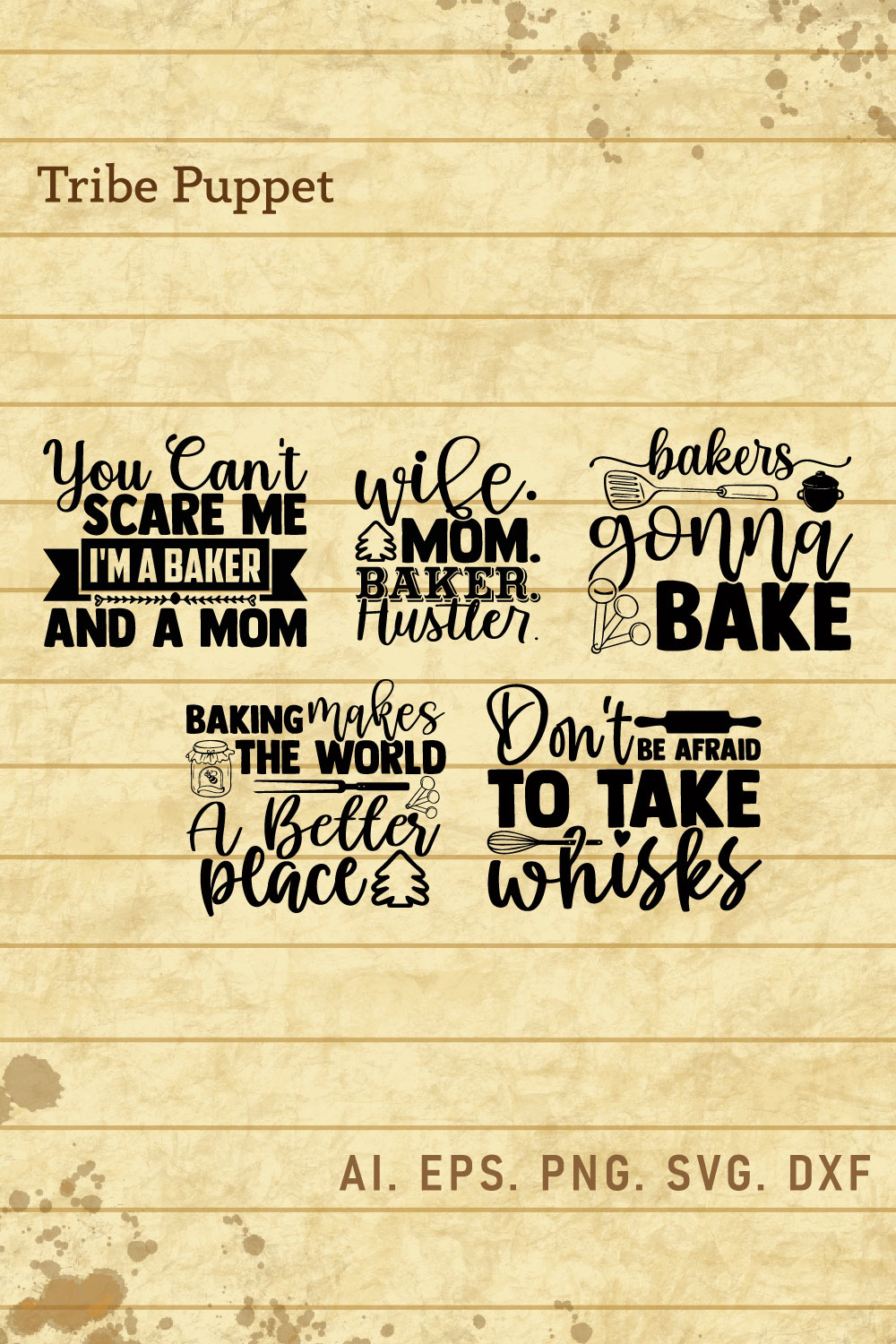 Baking Typography pinterest preview image.