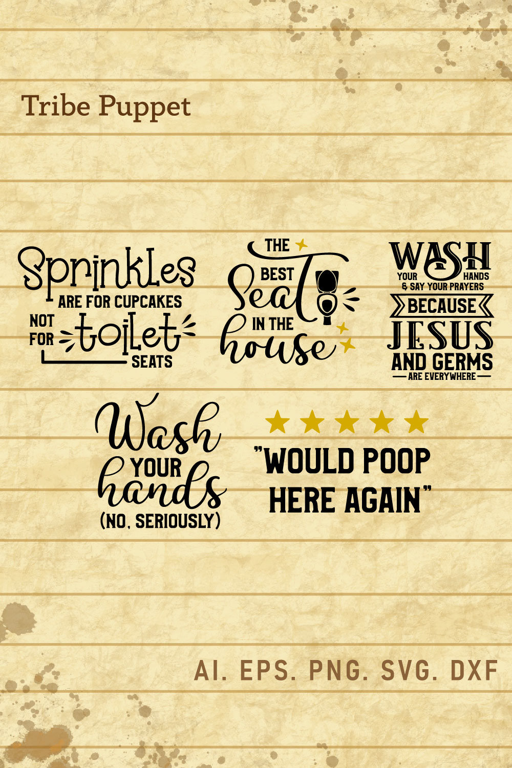 Bathroom Typography pinterest preview image.