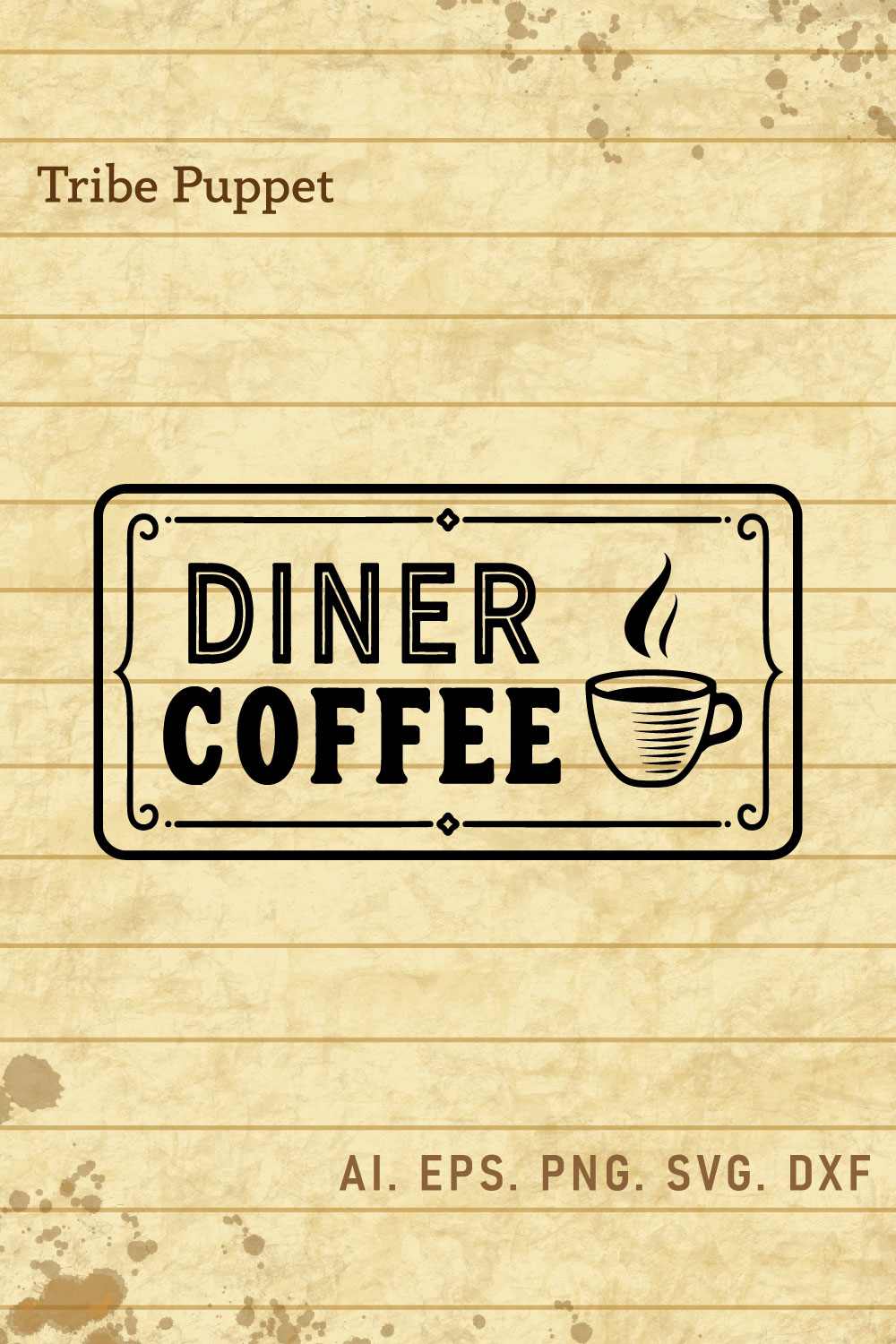 Vintage Coffee Typo 12 pinterest preview image.