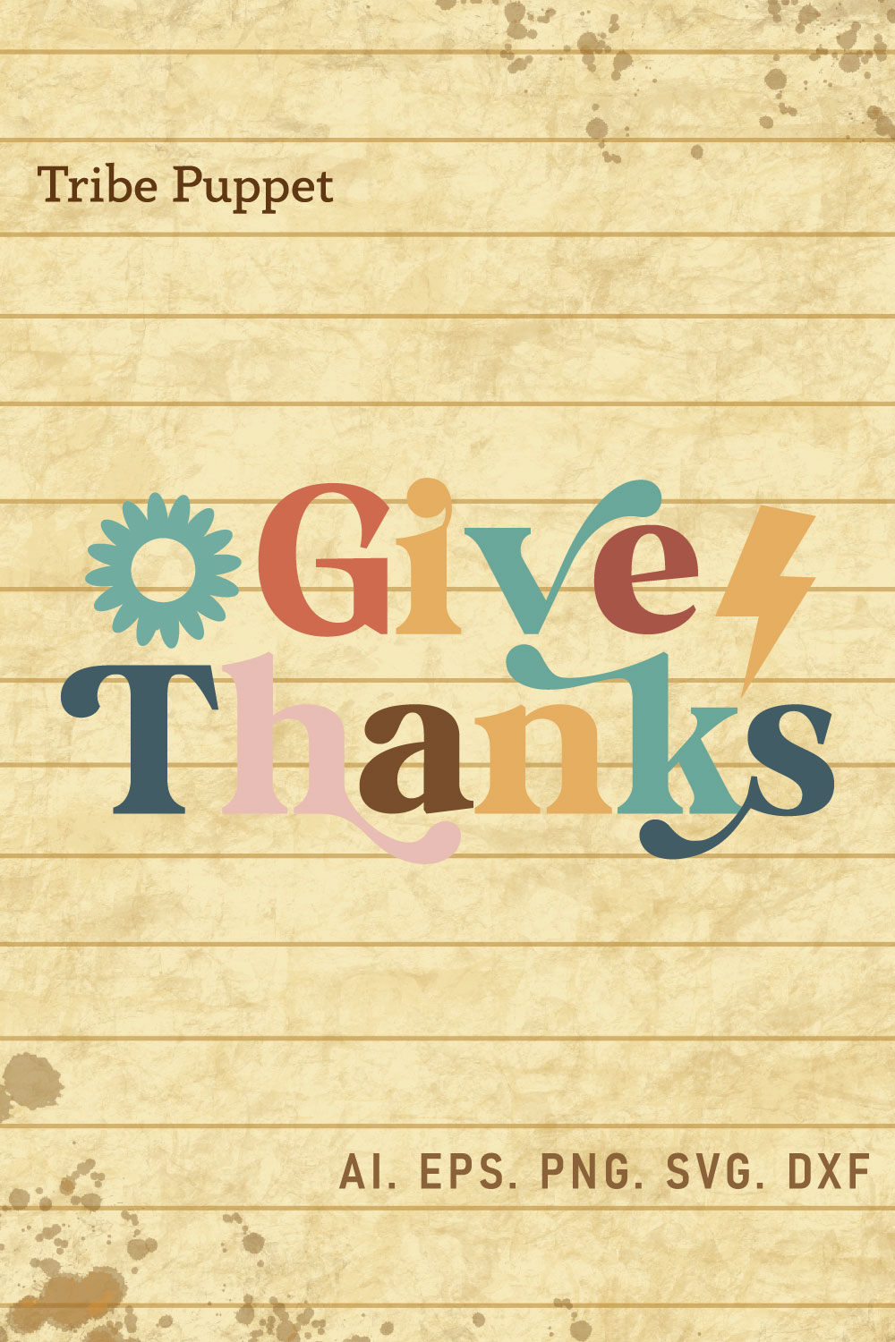 Thanksgiving Typography pinterest preview image.