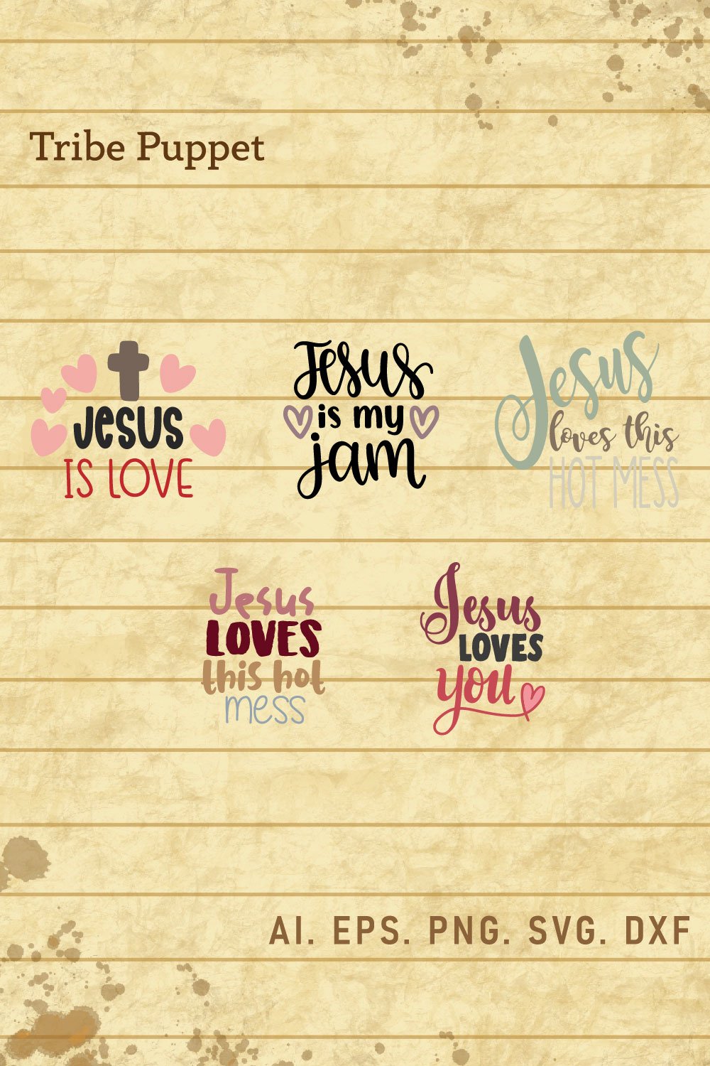 Christian Typography bundle pinterest preview image.