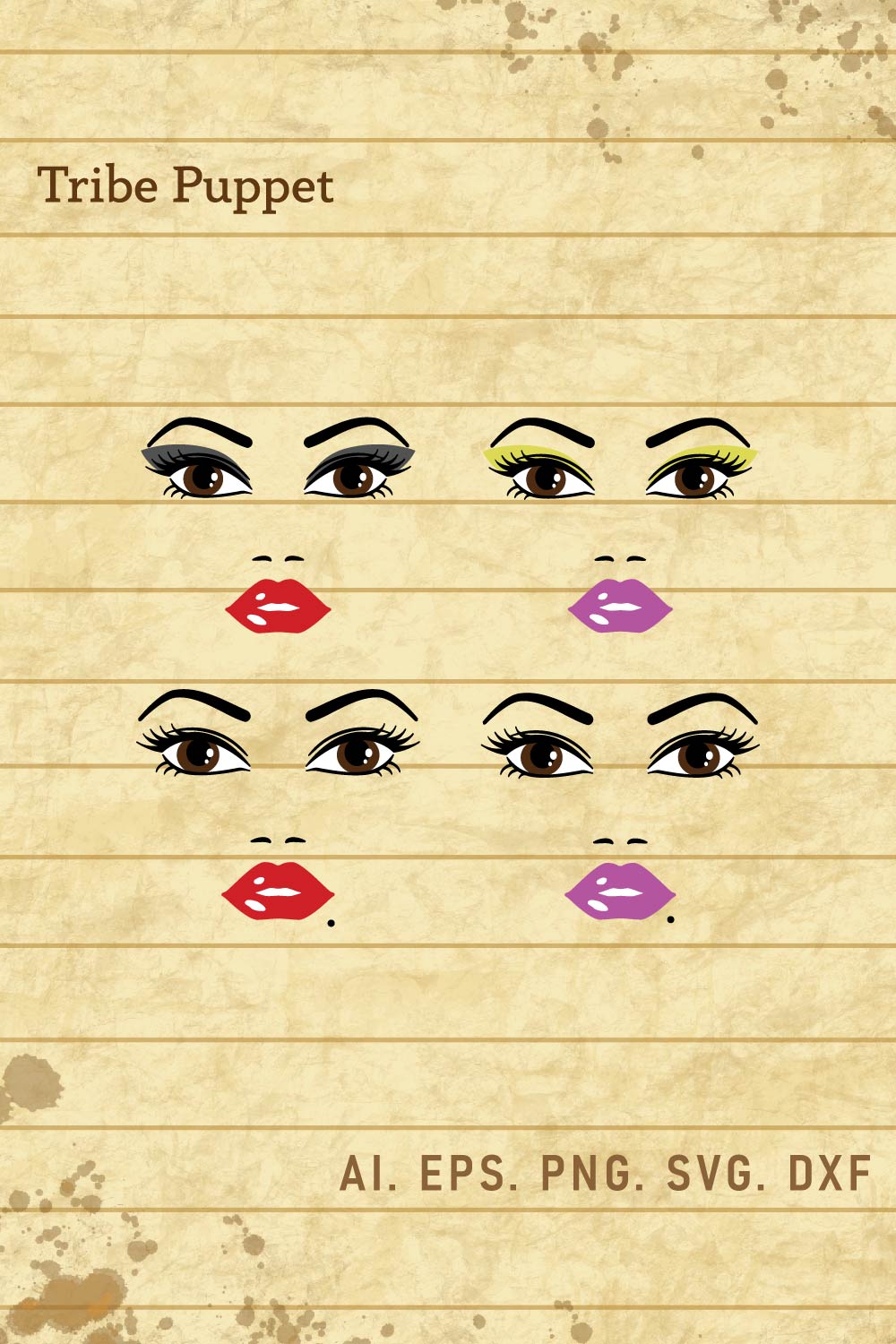 Lips & lashes pinterest preview image.