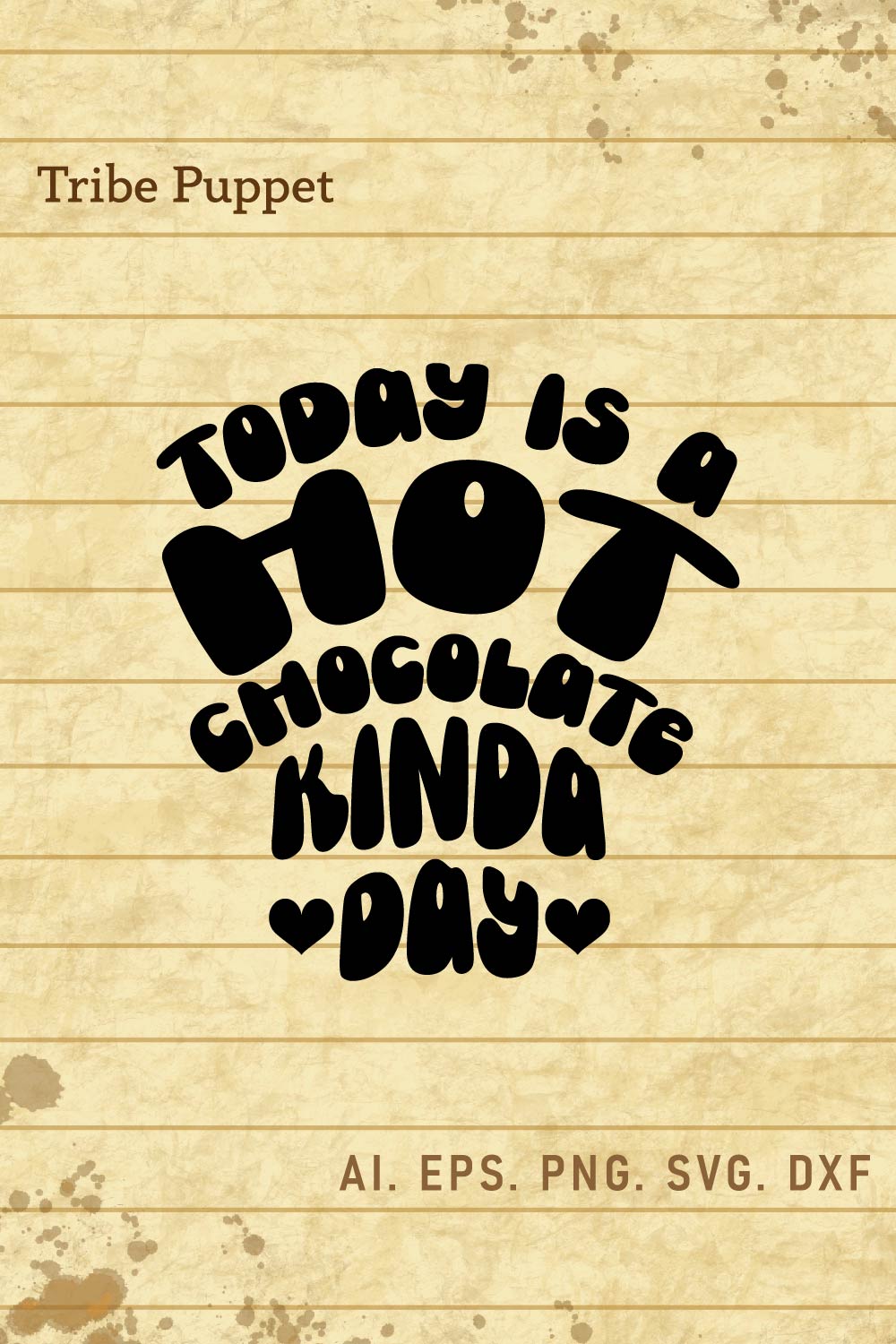 Hot Chocolate Typography pinterest preview image.