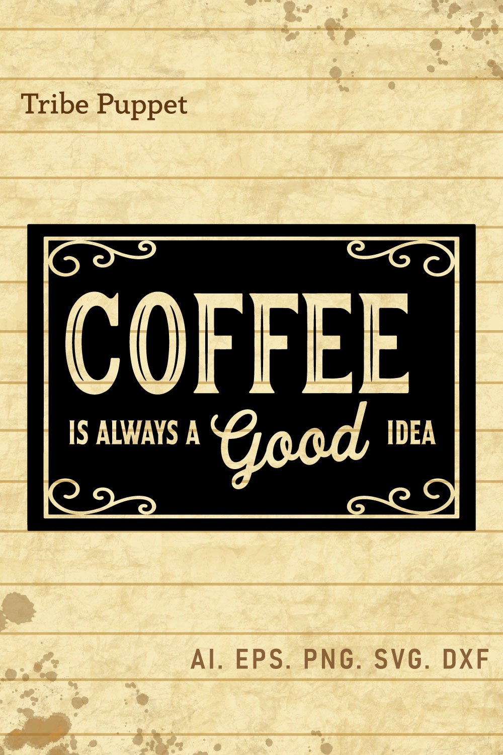 Vintage Coffee Typo 6 pinterest preview image.