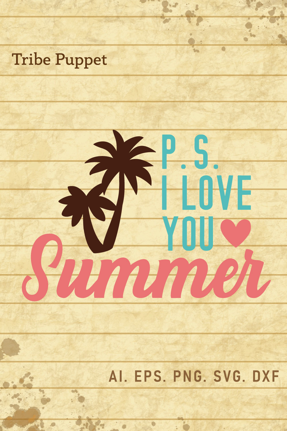 Summer SVG pinterest preview image.
