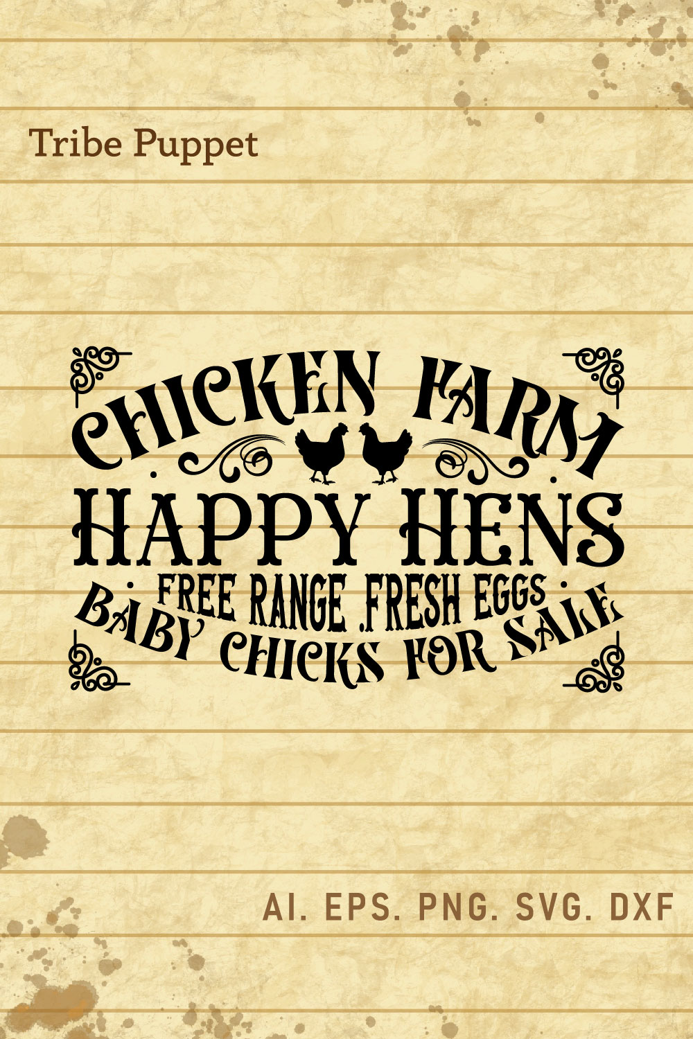 Vintage Farm House Typo pinterest preview image.