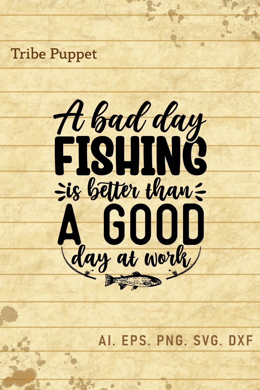 Fishing Typography pinterest preview image.