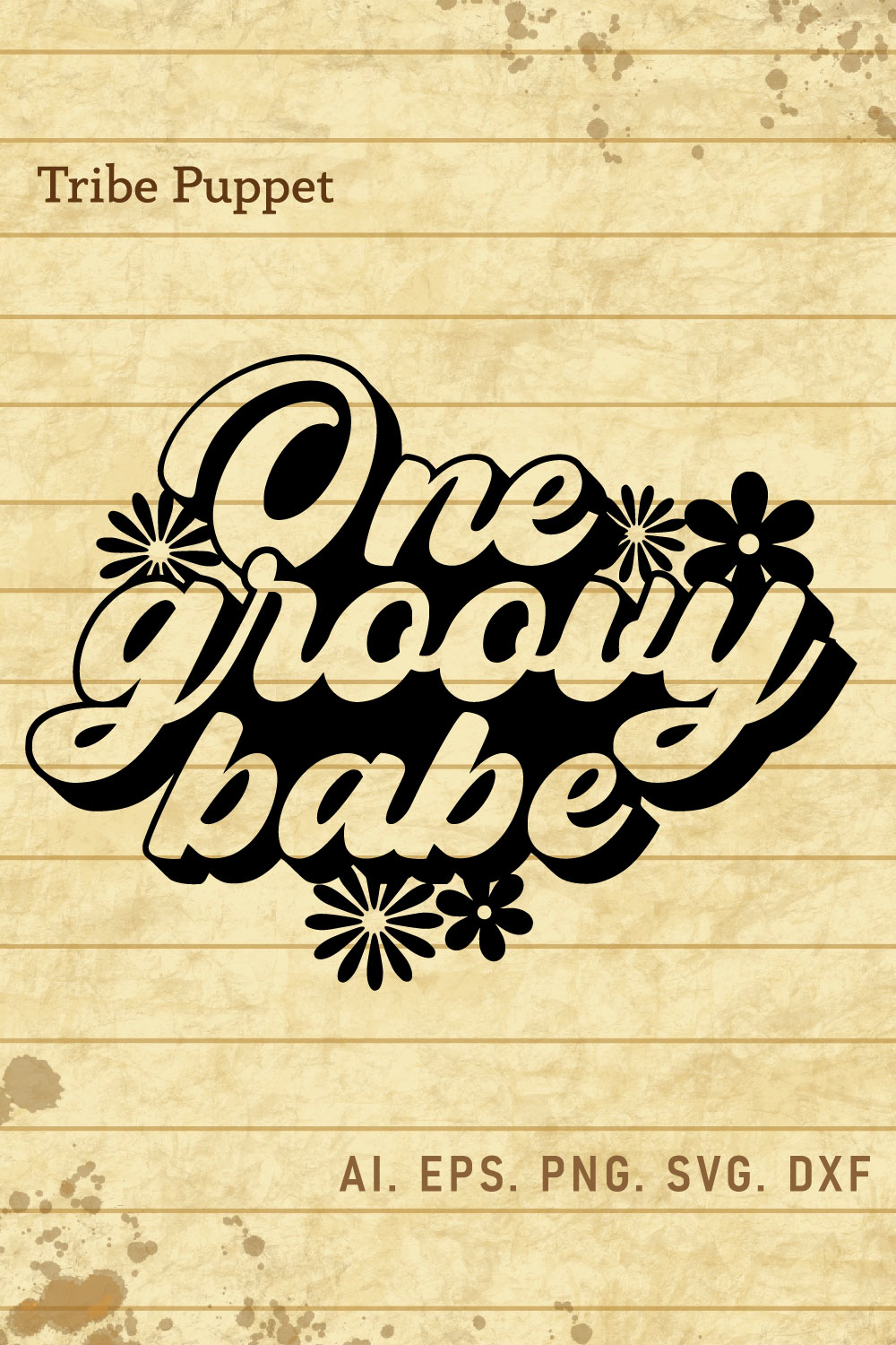 Groovy Typography pinterest preview image.