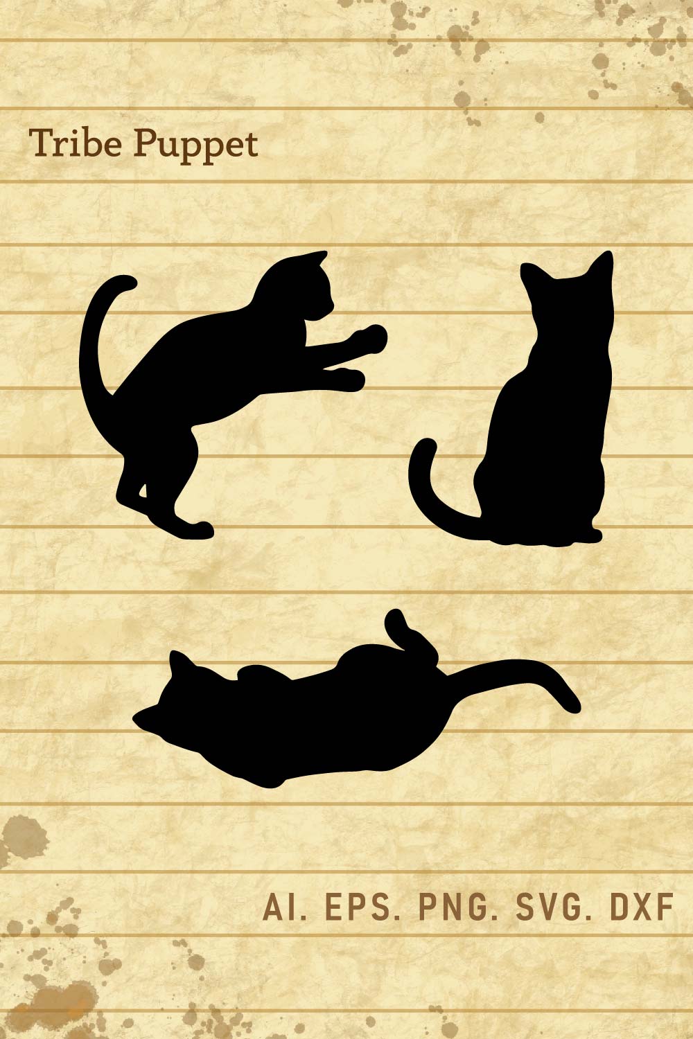 Cat Vector pinterest preview image.