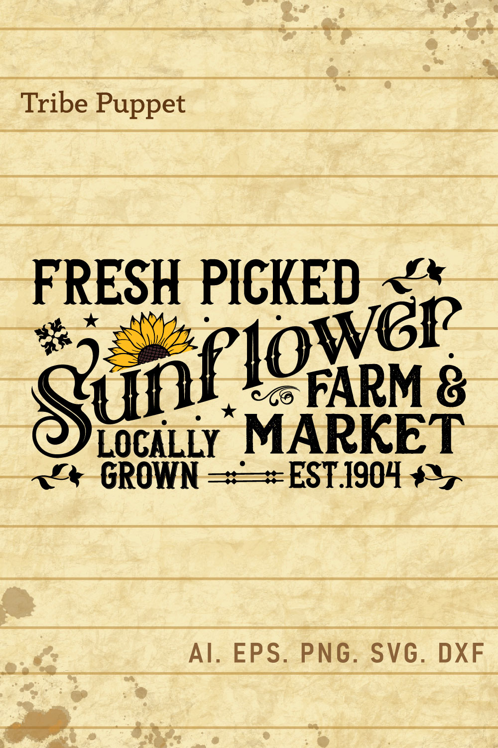 Vintage Farm House Typo pinterest preview image.