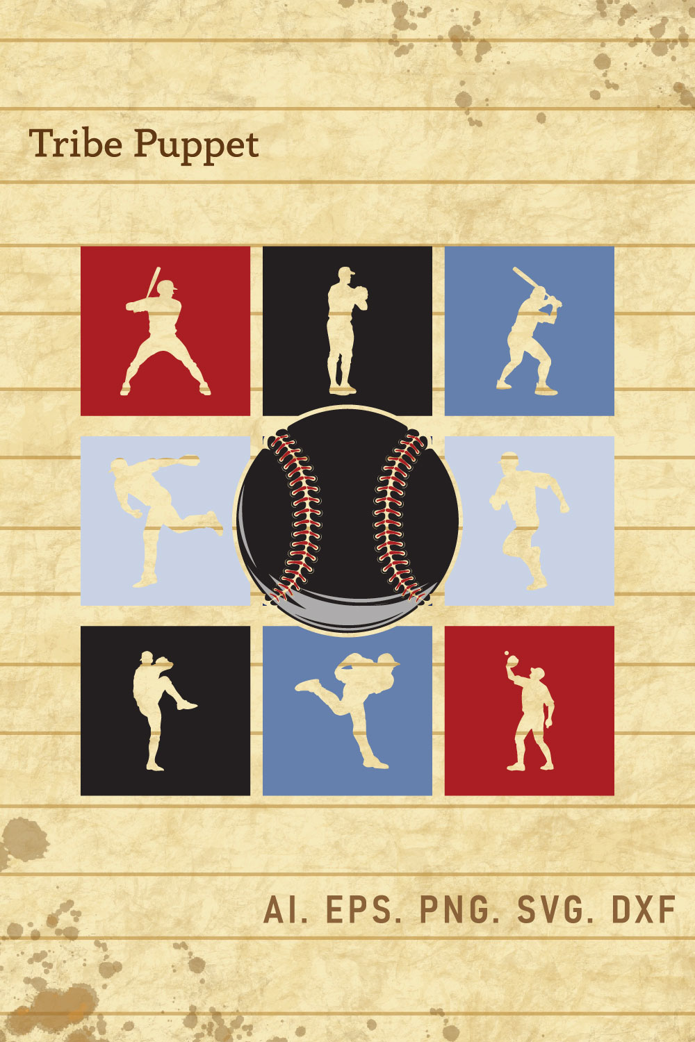 Baseball Typography pinterest preview image.