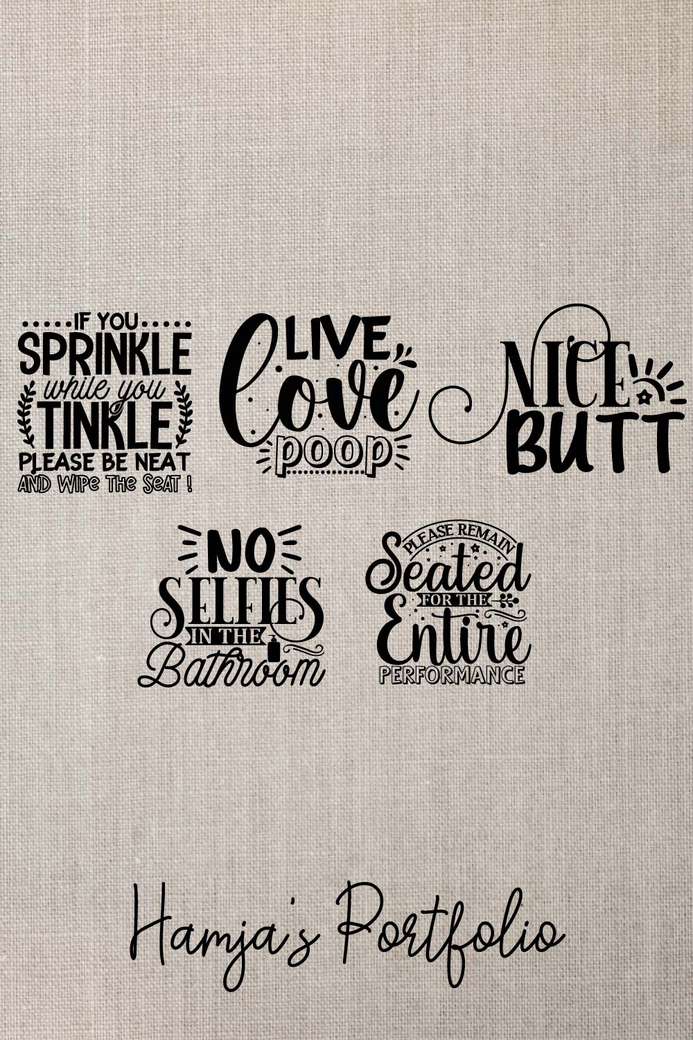 Bathroom Typography Svg pinterest preview image.