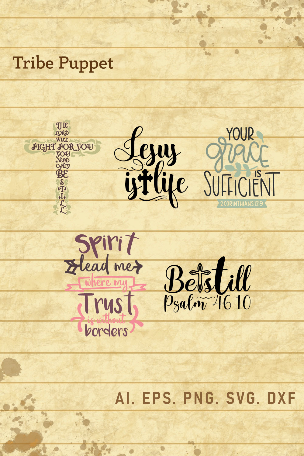 Christian Typography bundle pinterest preview image.