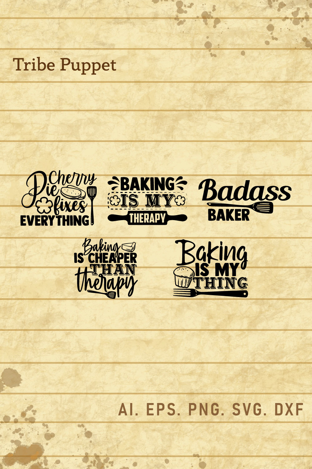 Baking Typography pinterest preview image.