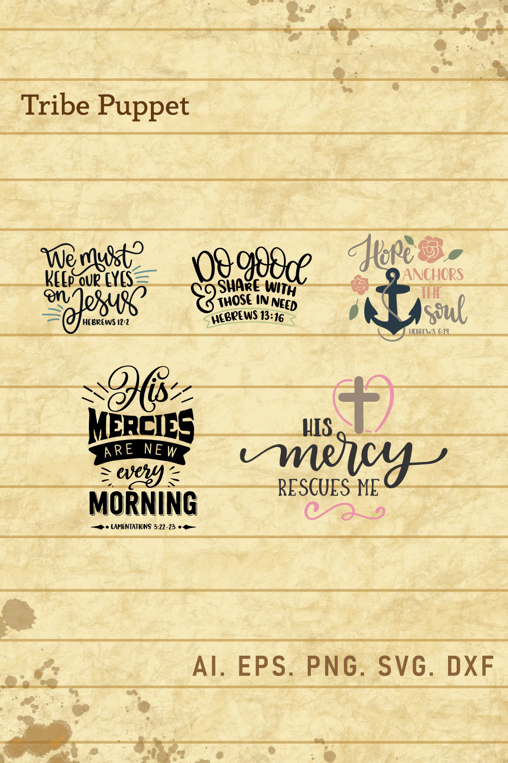 Christian Typography bundle pinterest preview image.