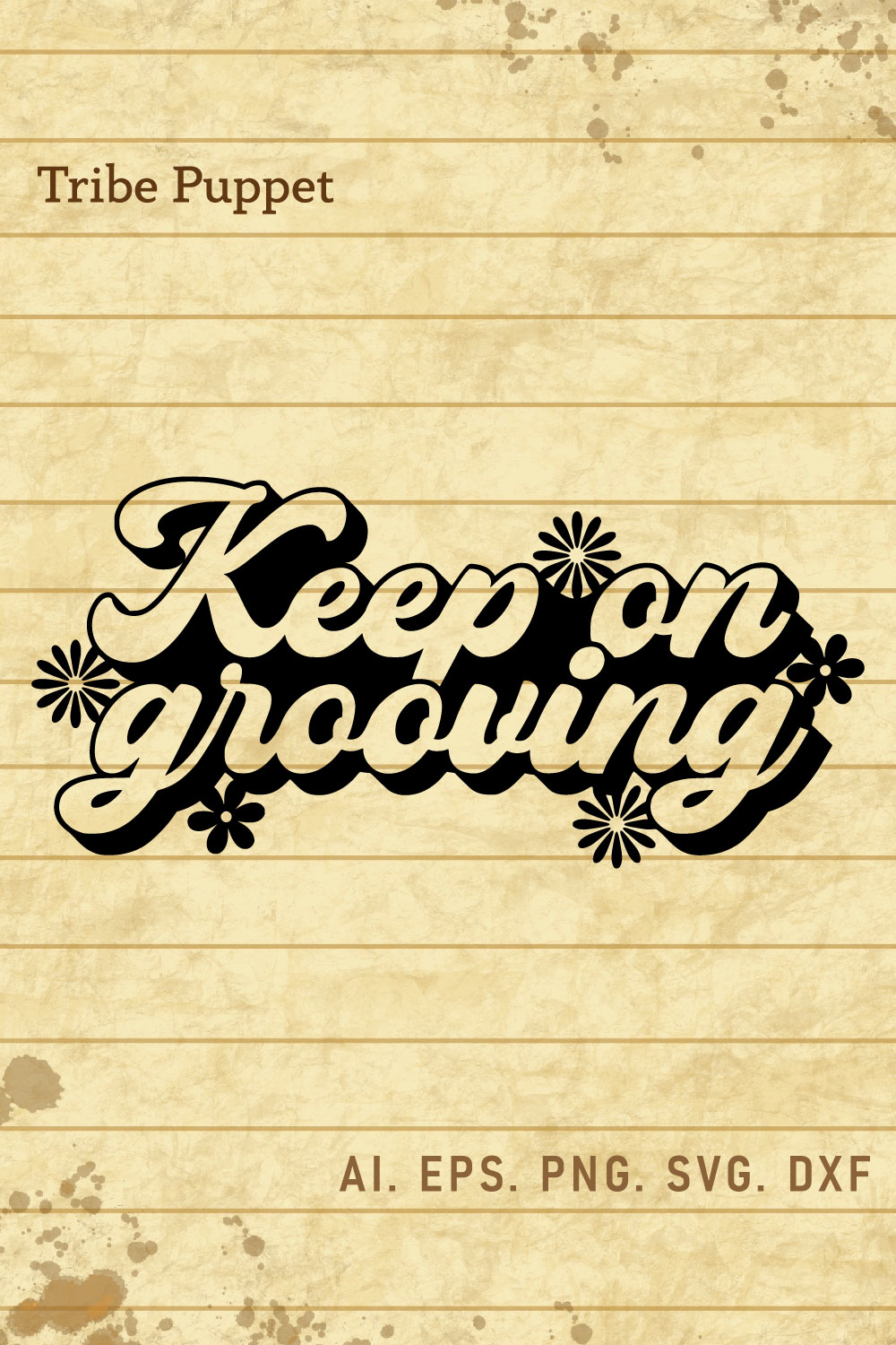 Groovy Typography pinterest preview image.