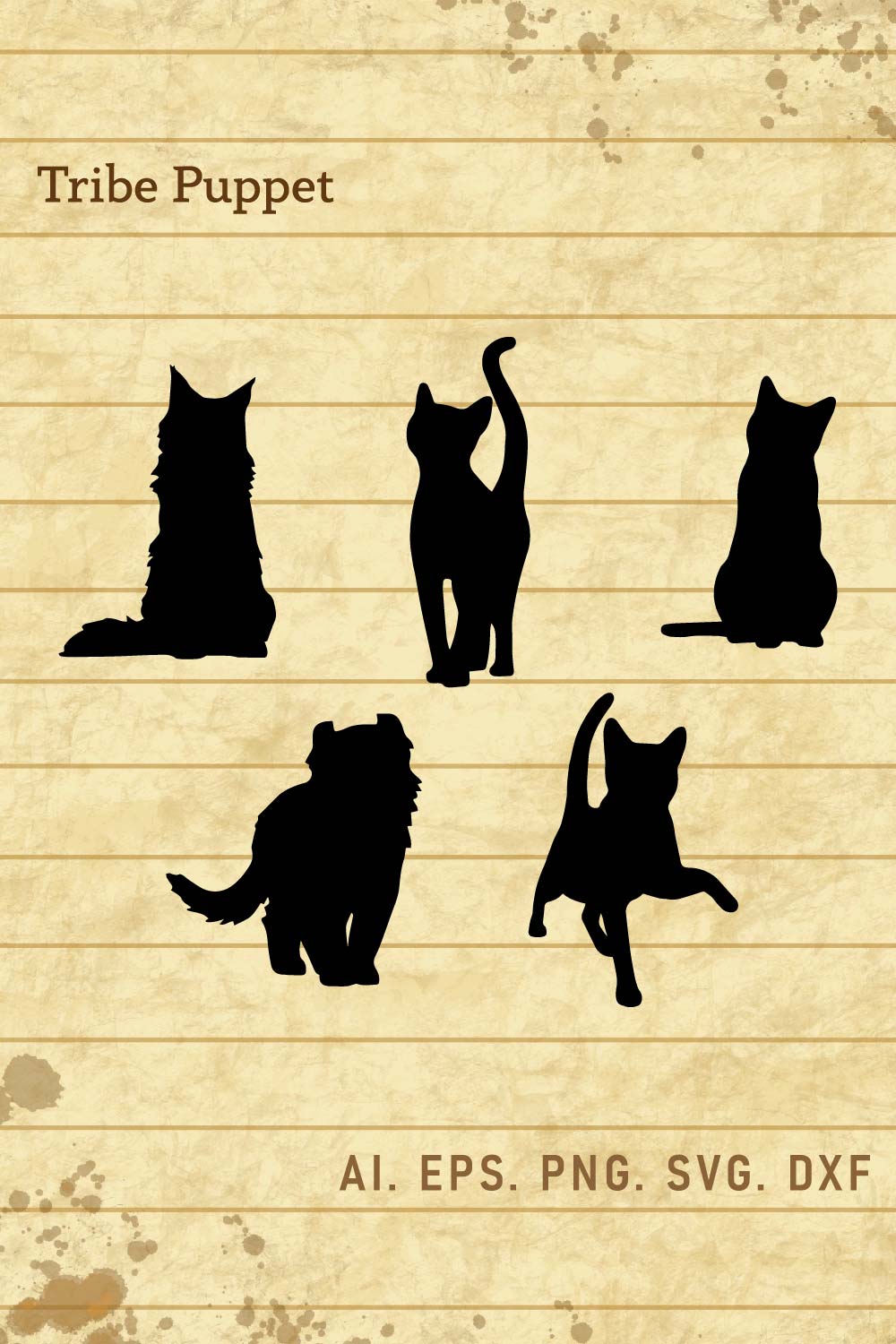 Cat Vector pinterest preview image.