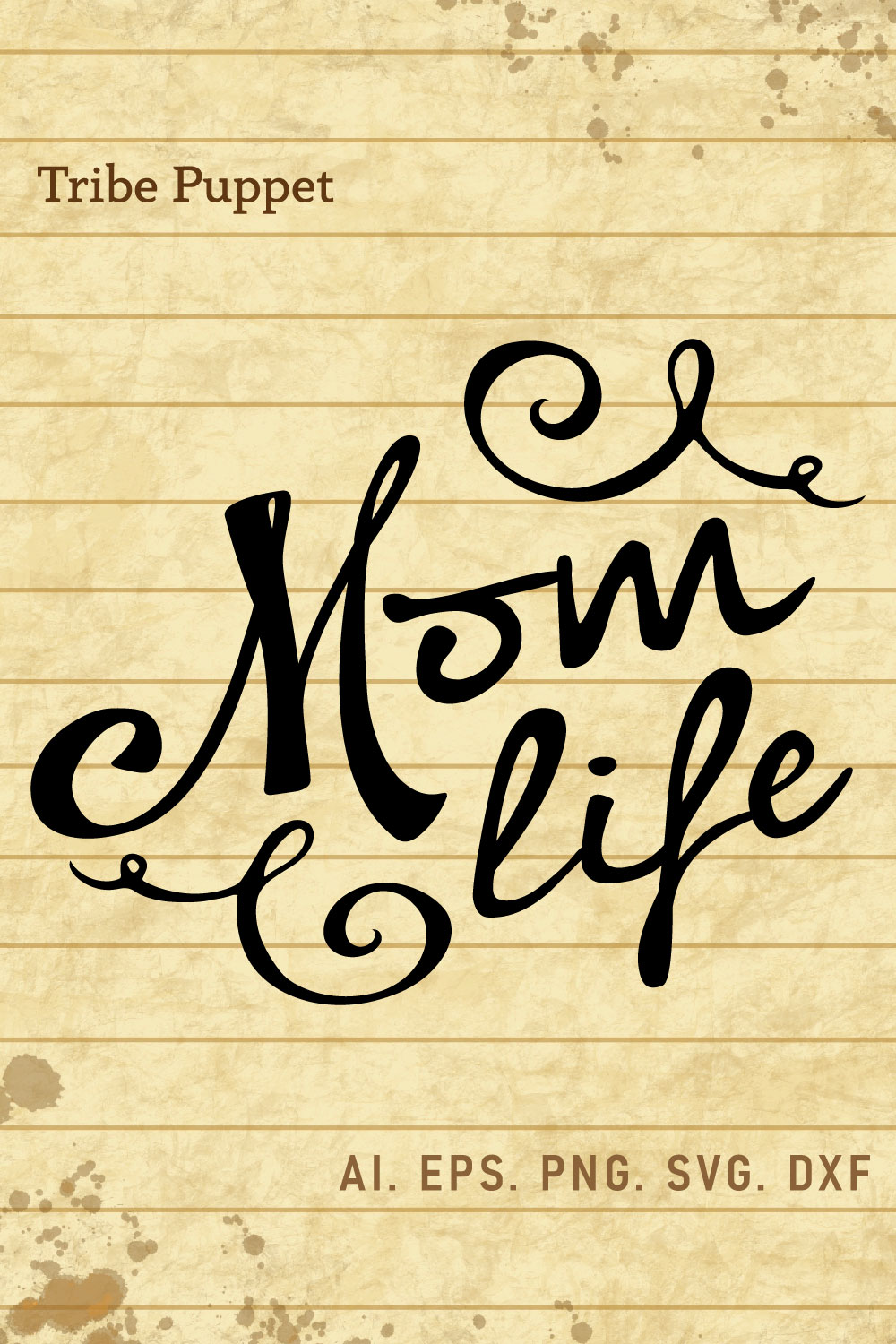 Mom Life Typography pinterest preview image.