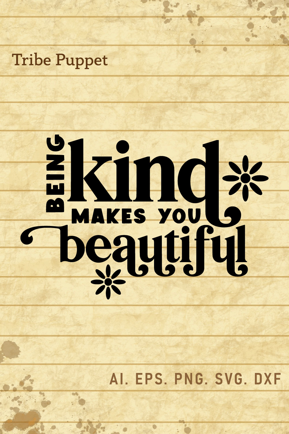 Kindness Typography pinterest preview image.