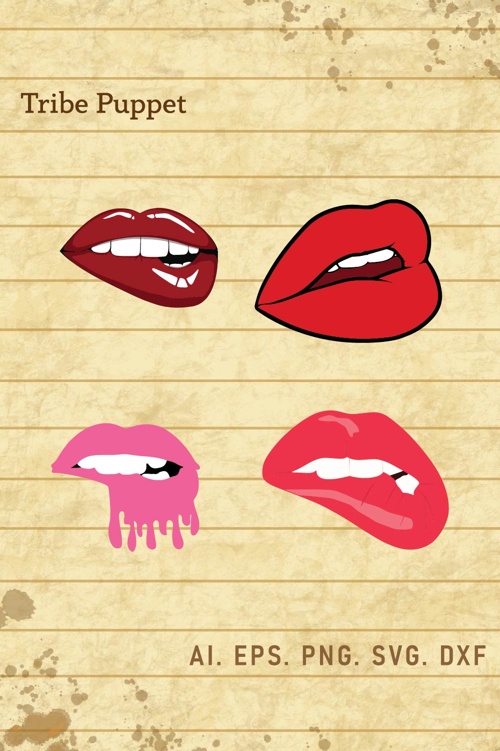 Lips Design pinterest preview image.