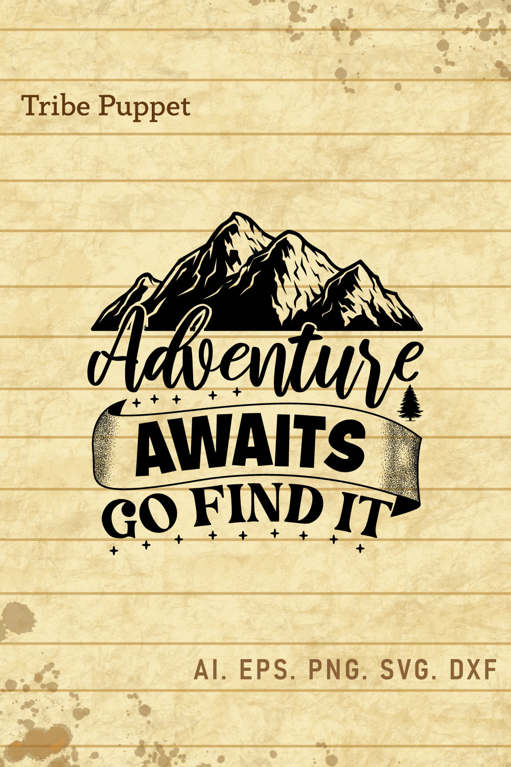 Adventure Typography pinterest preview image.