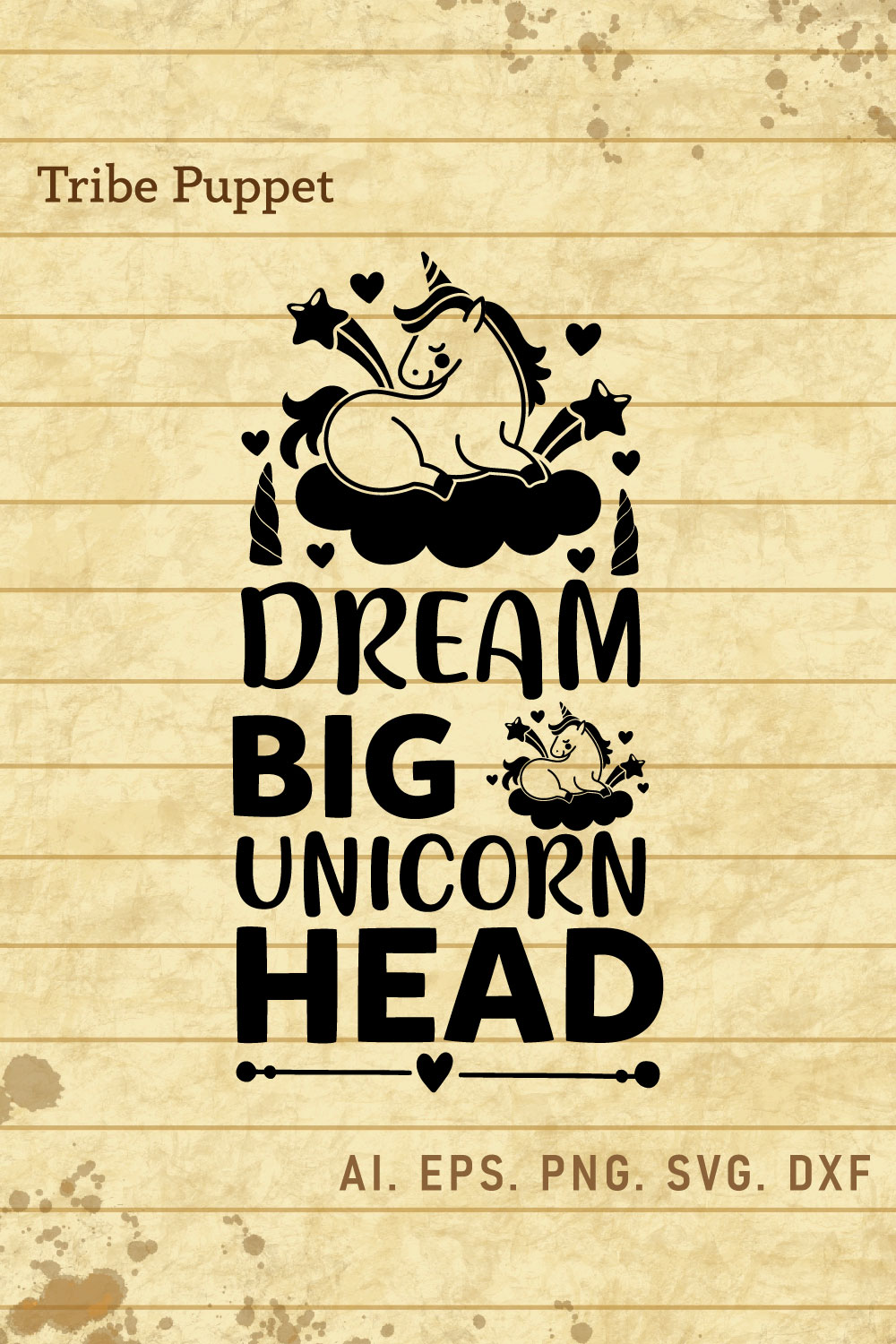 Unicorn Typography pinterest preview image.