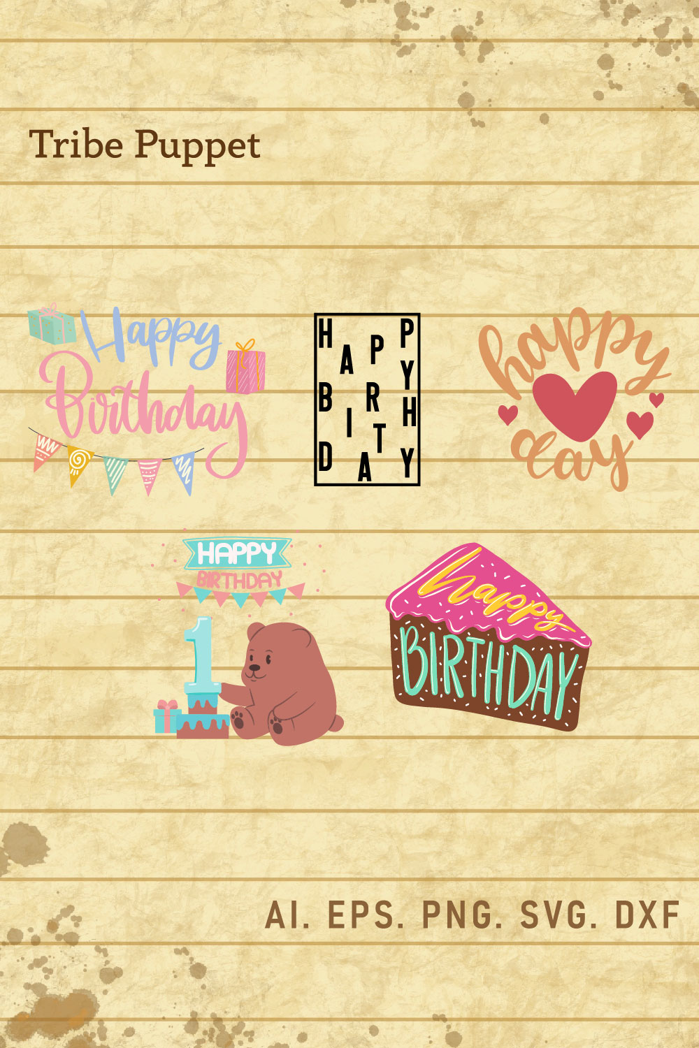 Birthday Bundle pinterest preview image.