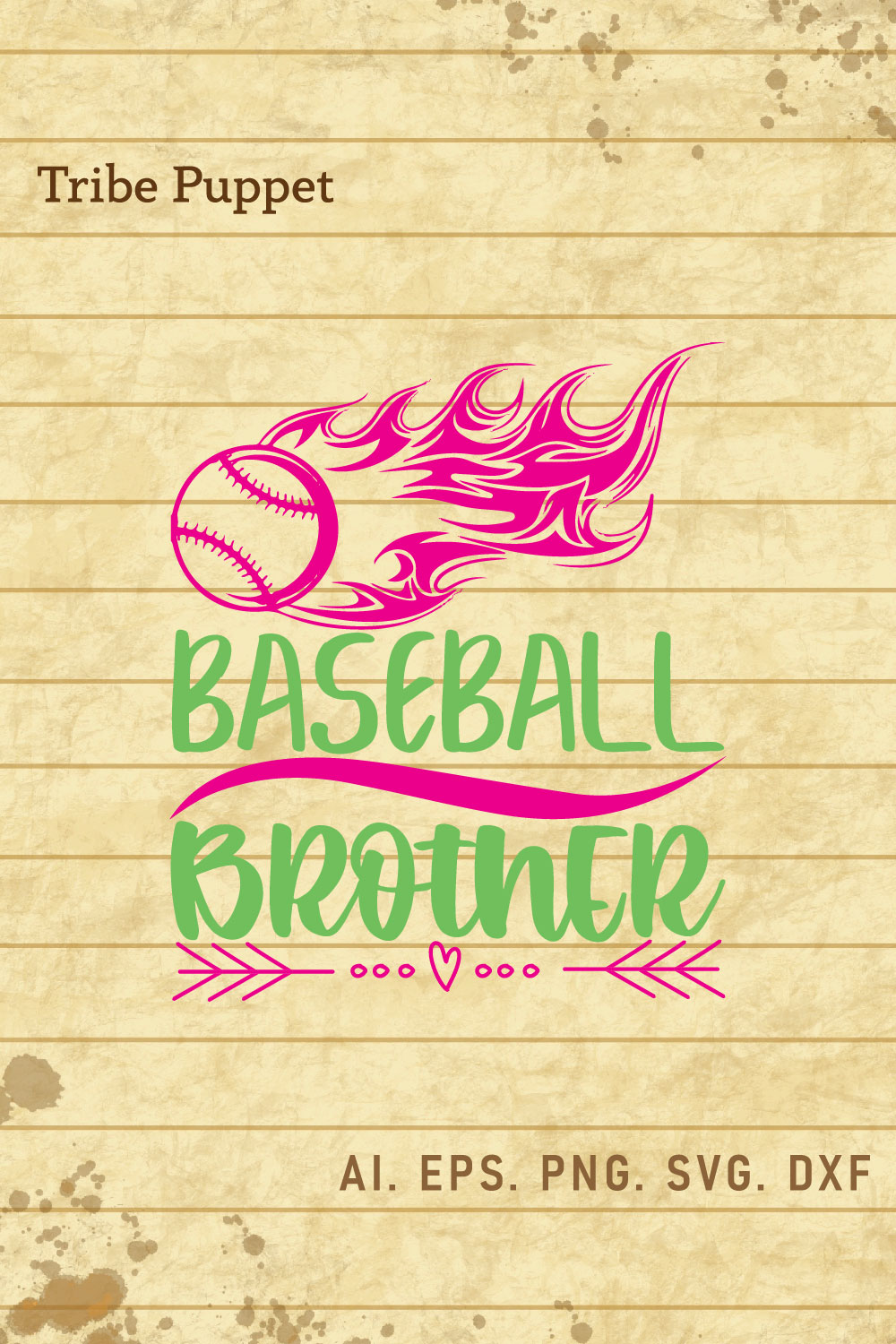 Baseball Typography pinterest preview image.