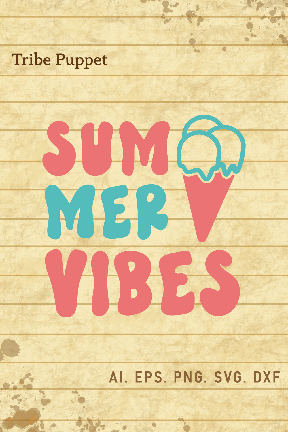 Summer SVG pinterest preview image.