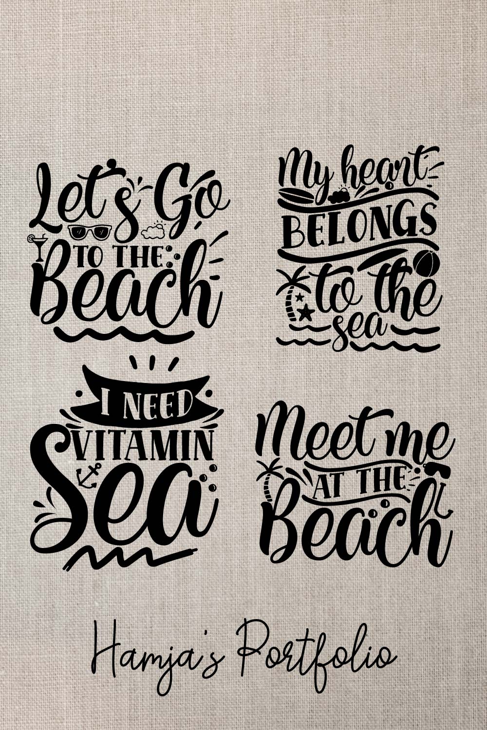 Beach Typography svg pinterest preview image.